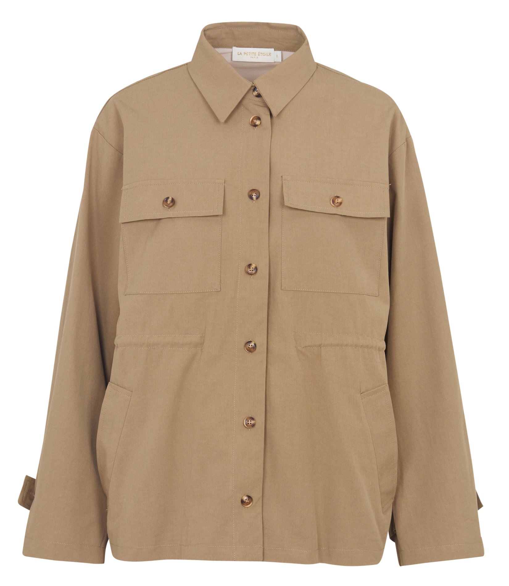 Solid mid-length shirt jacket LA PETITE ETOILE Brown
