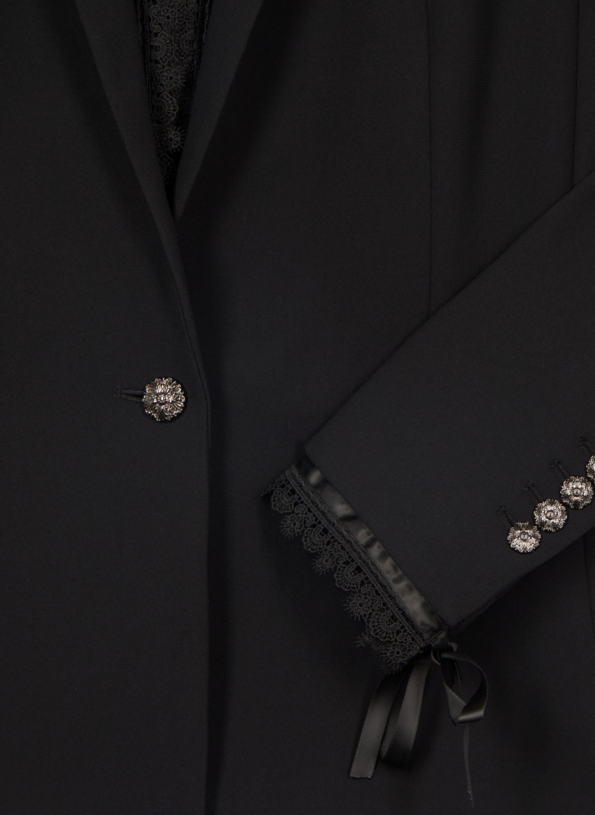 Tailored jacket with lace band THE KOOPLES Black