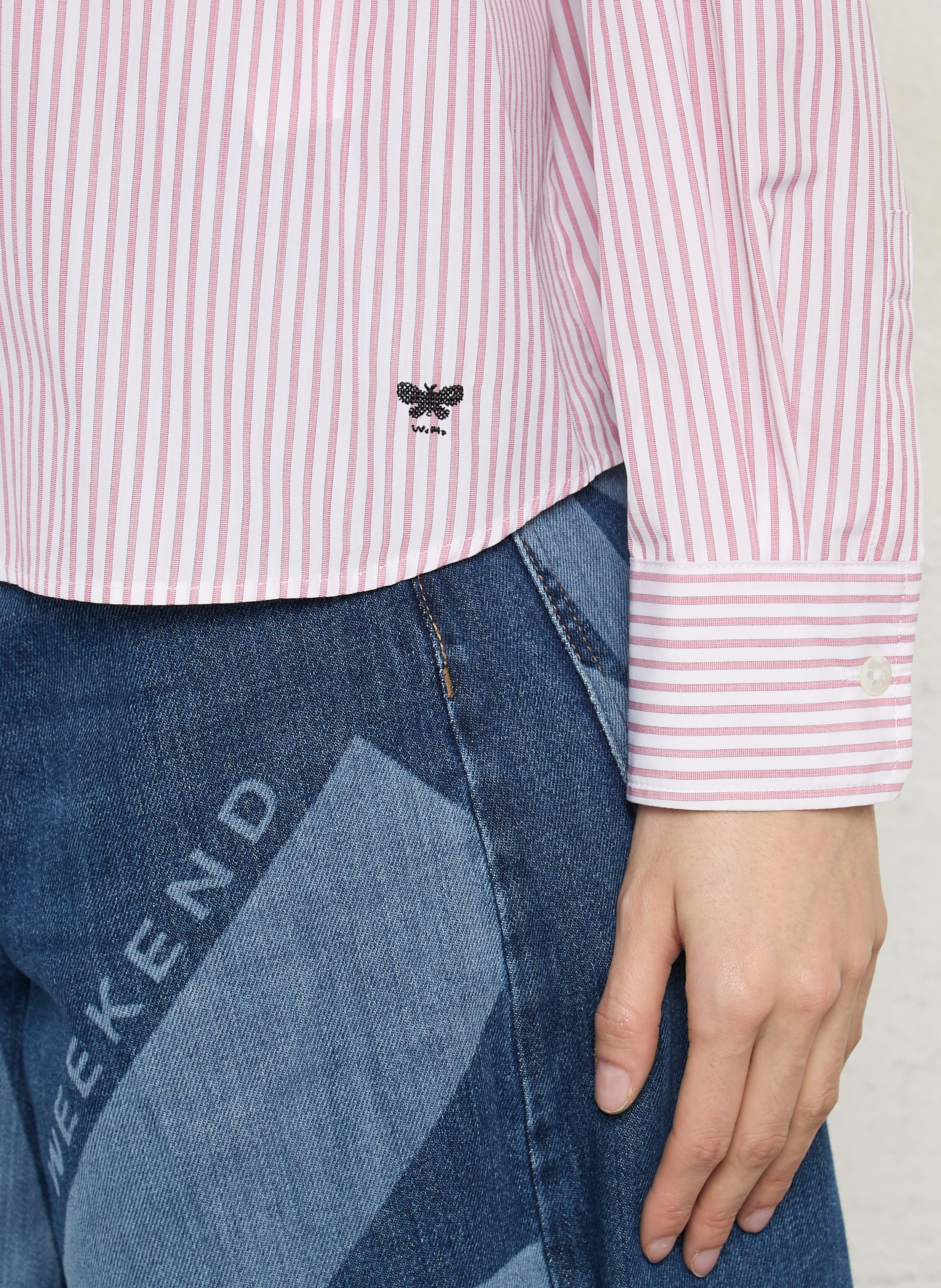 Chemise ample à rayures en coton MAX MARA WEEK END Rouge