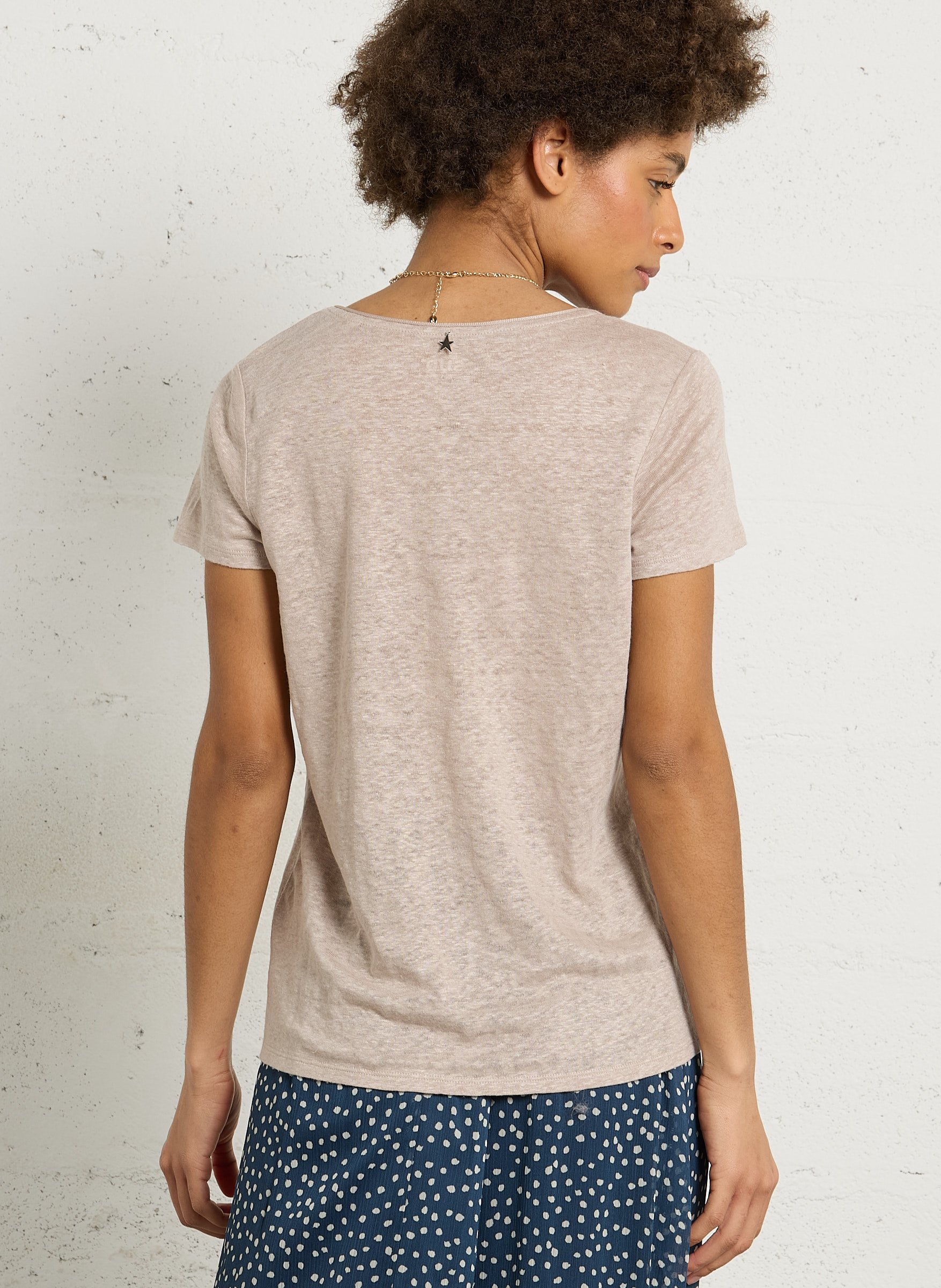 Leinen-T-Shirt SUD EXPRESS Beige