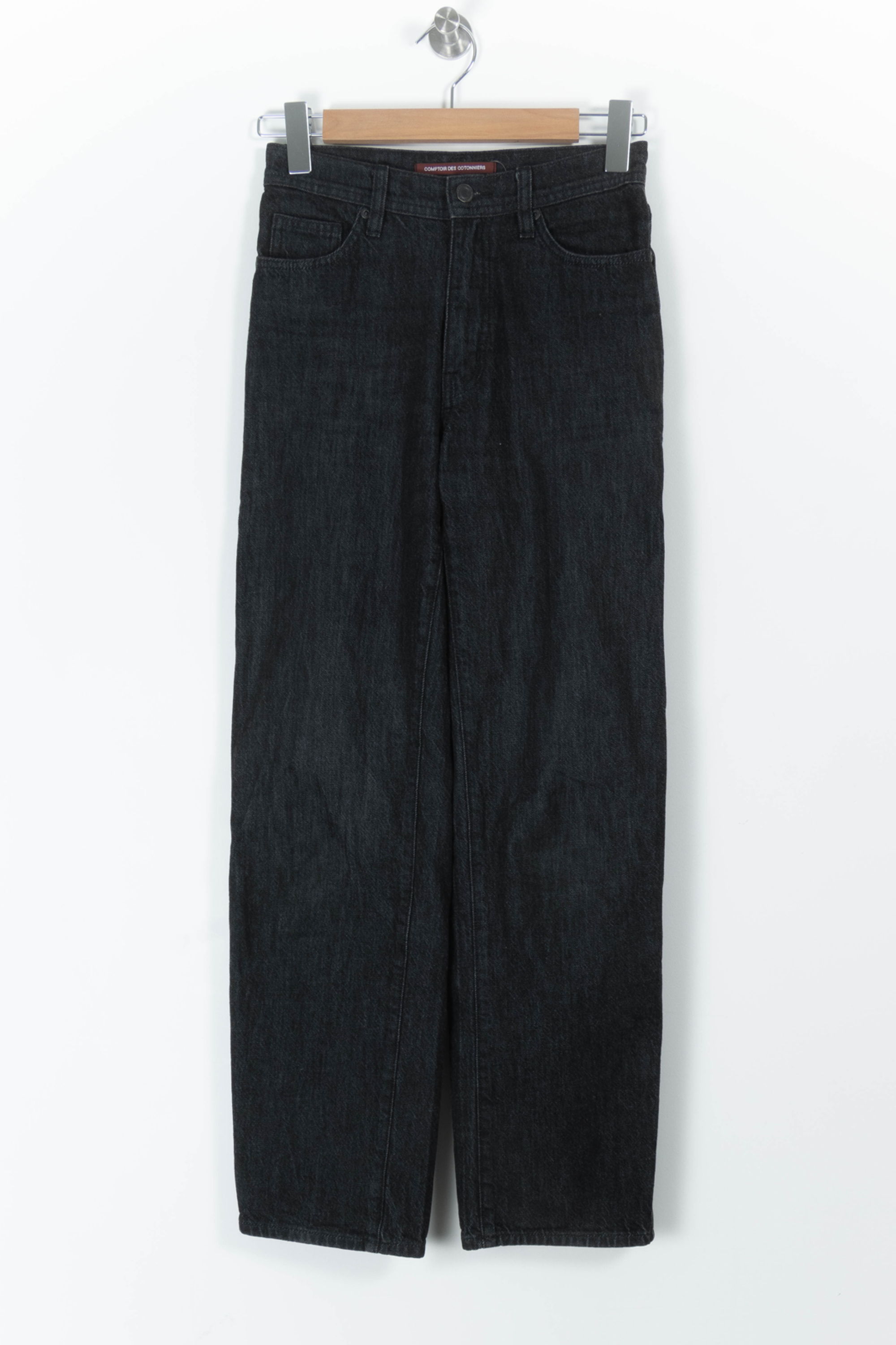 Cropped slim jeans with studs COMPTOIR DES COTONNIERS - Seconde main Black