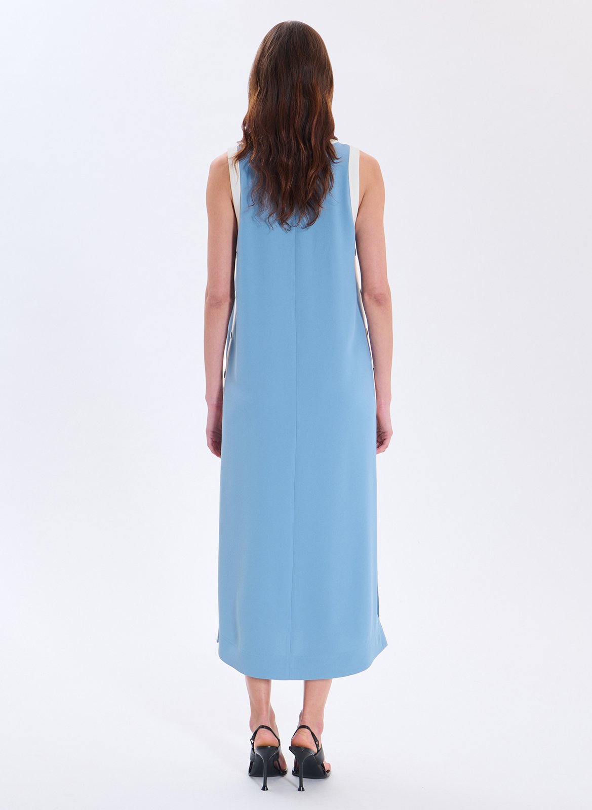 Lange jurk met ronde hals ZAPA Blue
