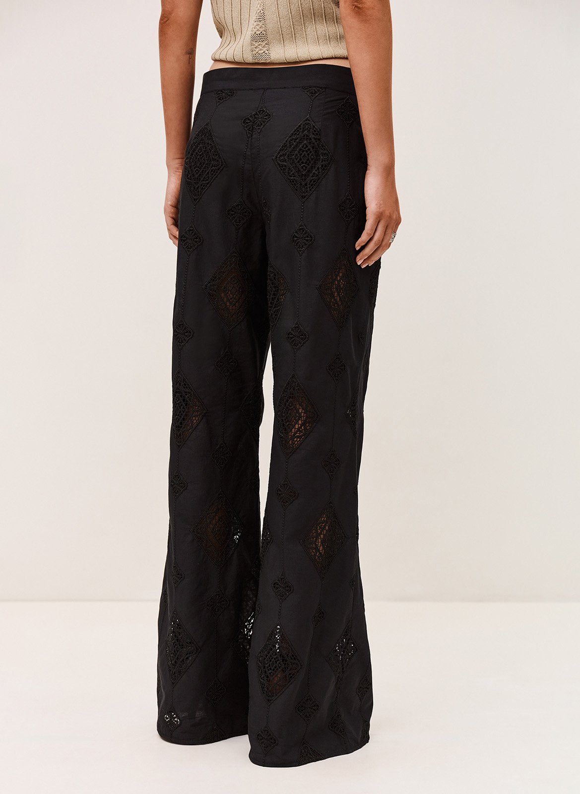 Pantalon droit en coton mélangé BA&SH Noir