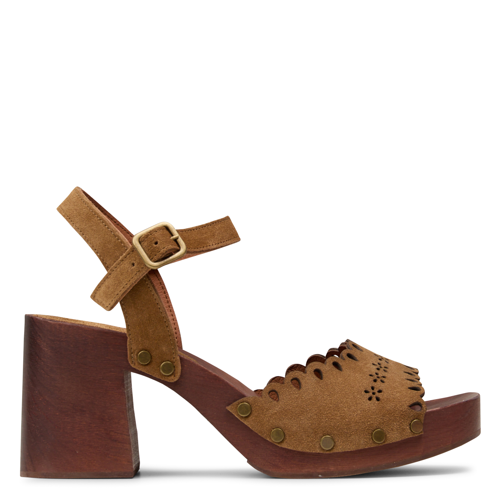 Sandales à talon en cuir velours MELLOW YELLOW Marron