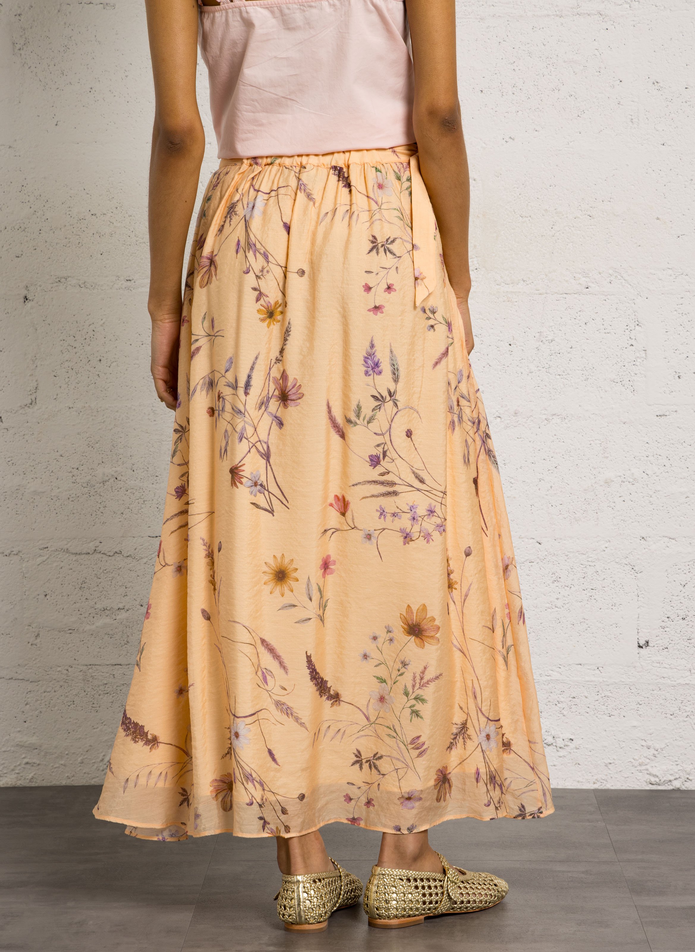 Jupe midi évasée à motifs BERENICE Multicolore