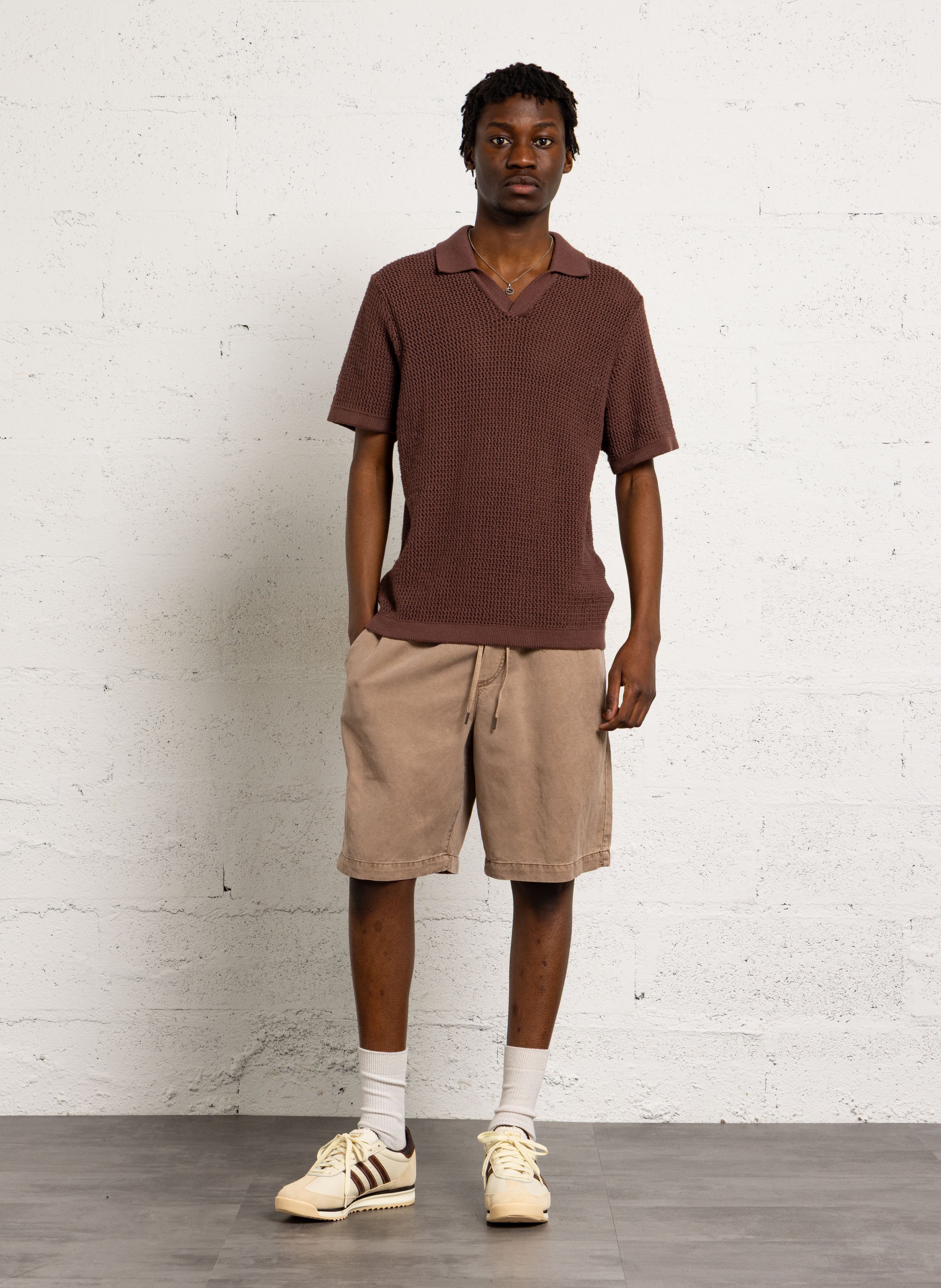 Einfarbige gerade geschnittene Bermuda-Shorts IKKS Braun