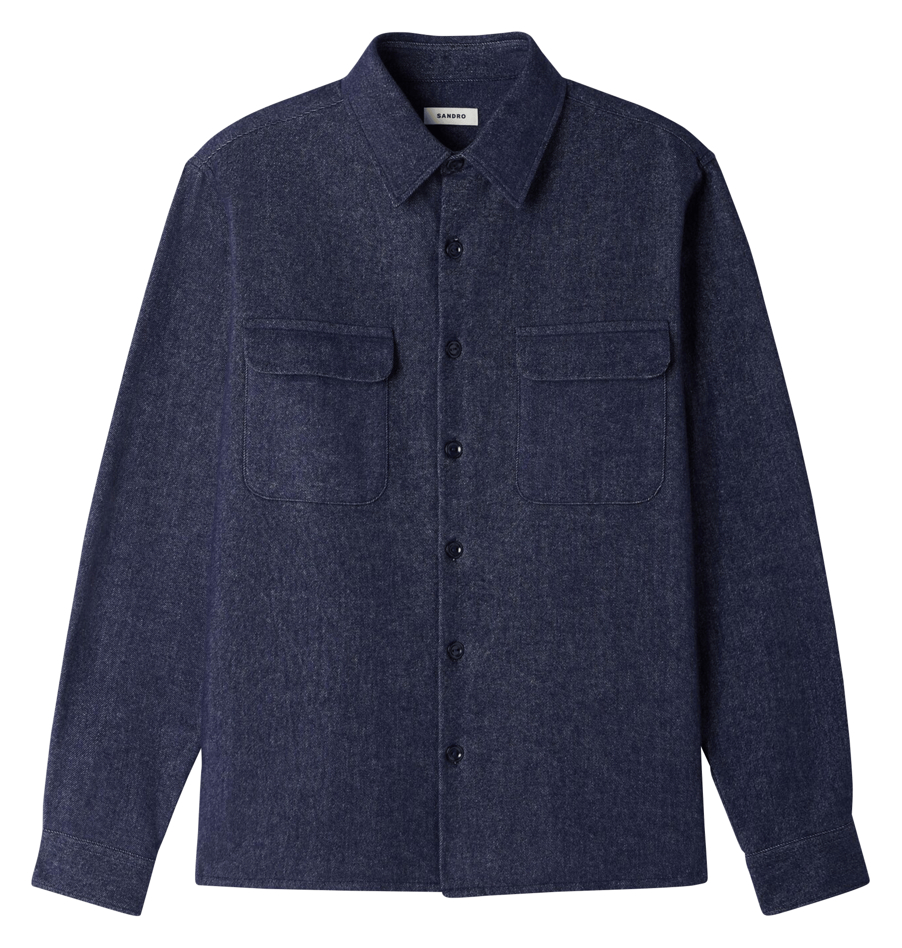 Chemise droite boutonnée unie SANDRO Bleu