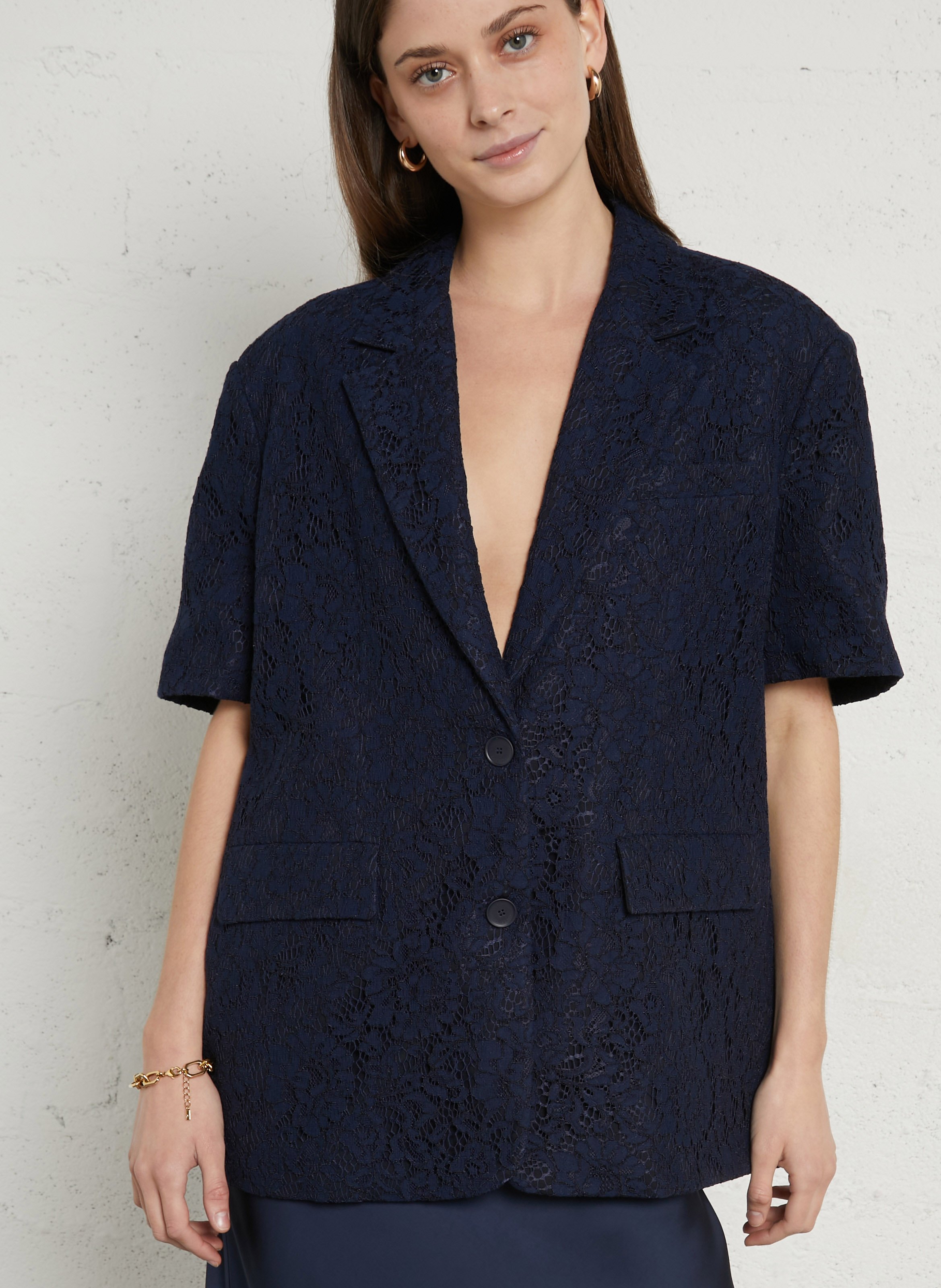 Short-sleeved lace blazer IMPERIAL Blue