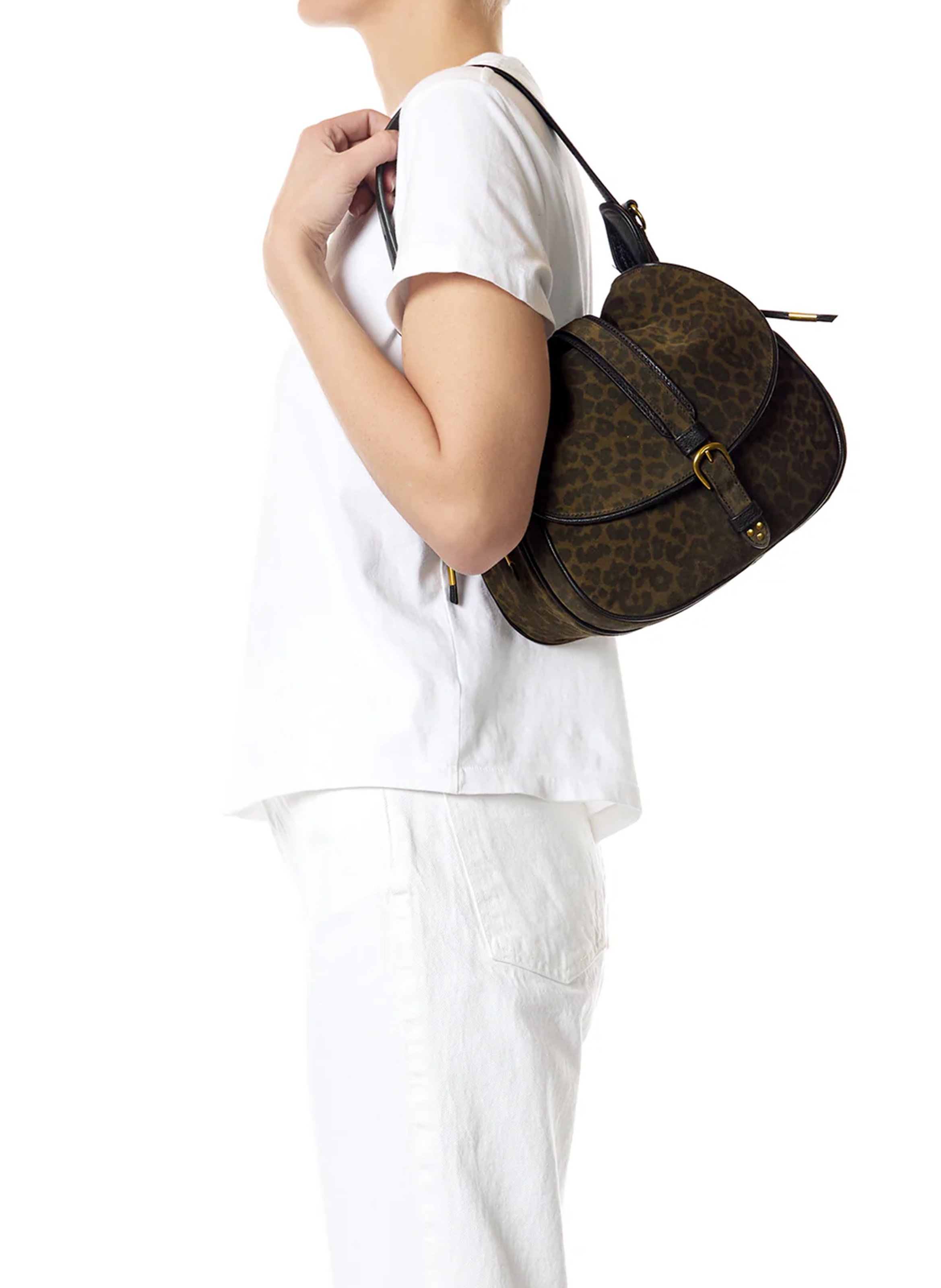 Handtasche aus Veloursleder JEROME DREYFUSS Khaki