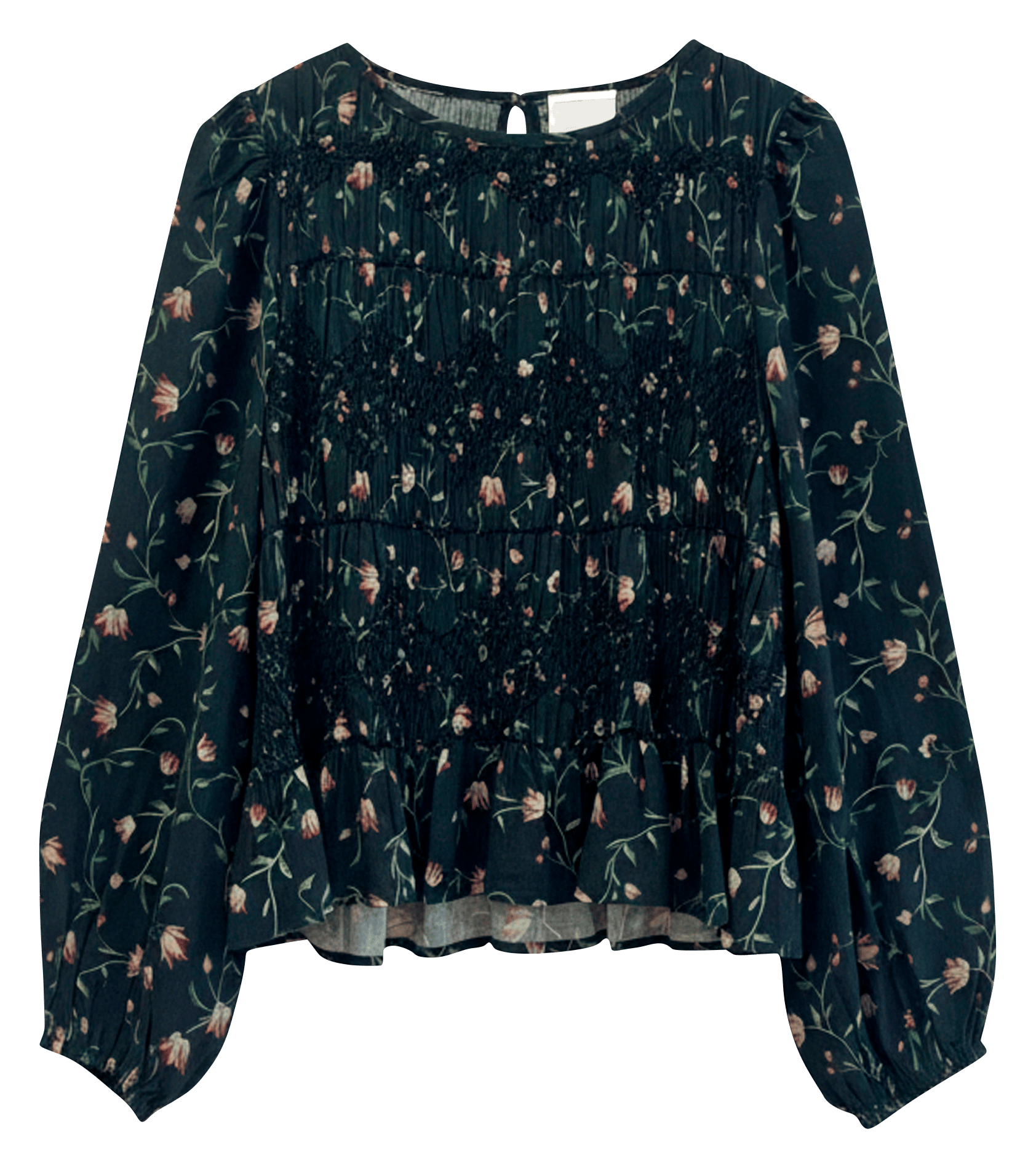 Weites Rundhals-Top mit Print INDI & COLD Blau