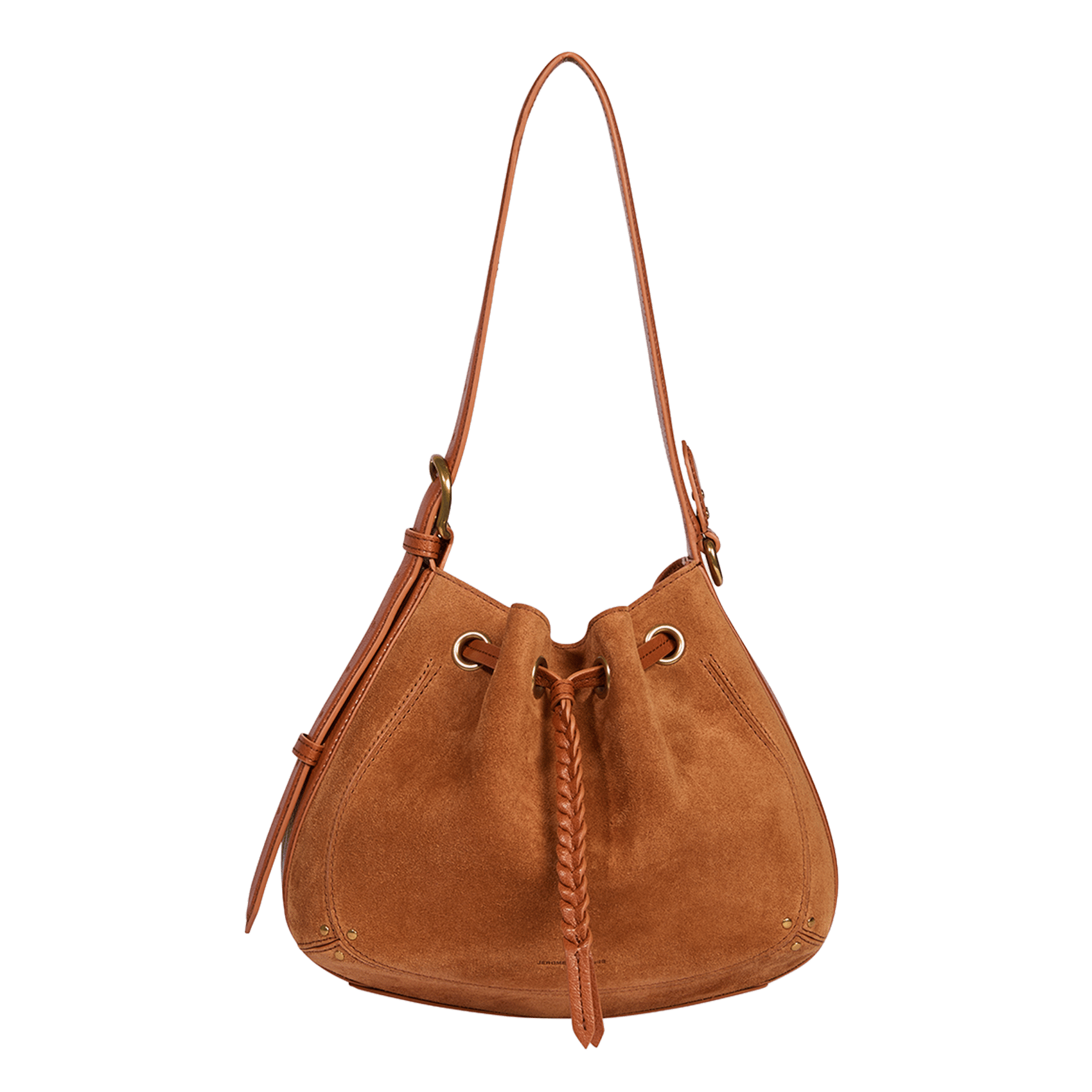 Strukturierte Ledereimer-Tasche JEROME DREYFUSS Braun