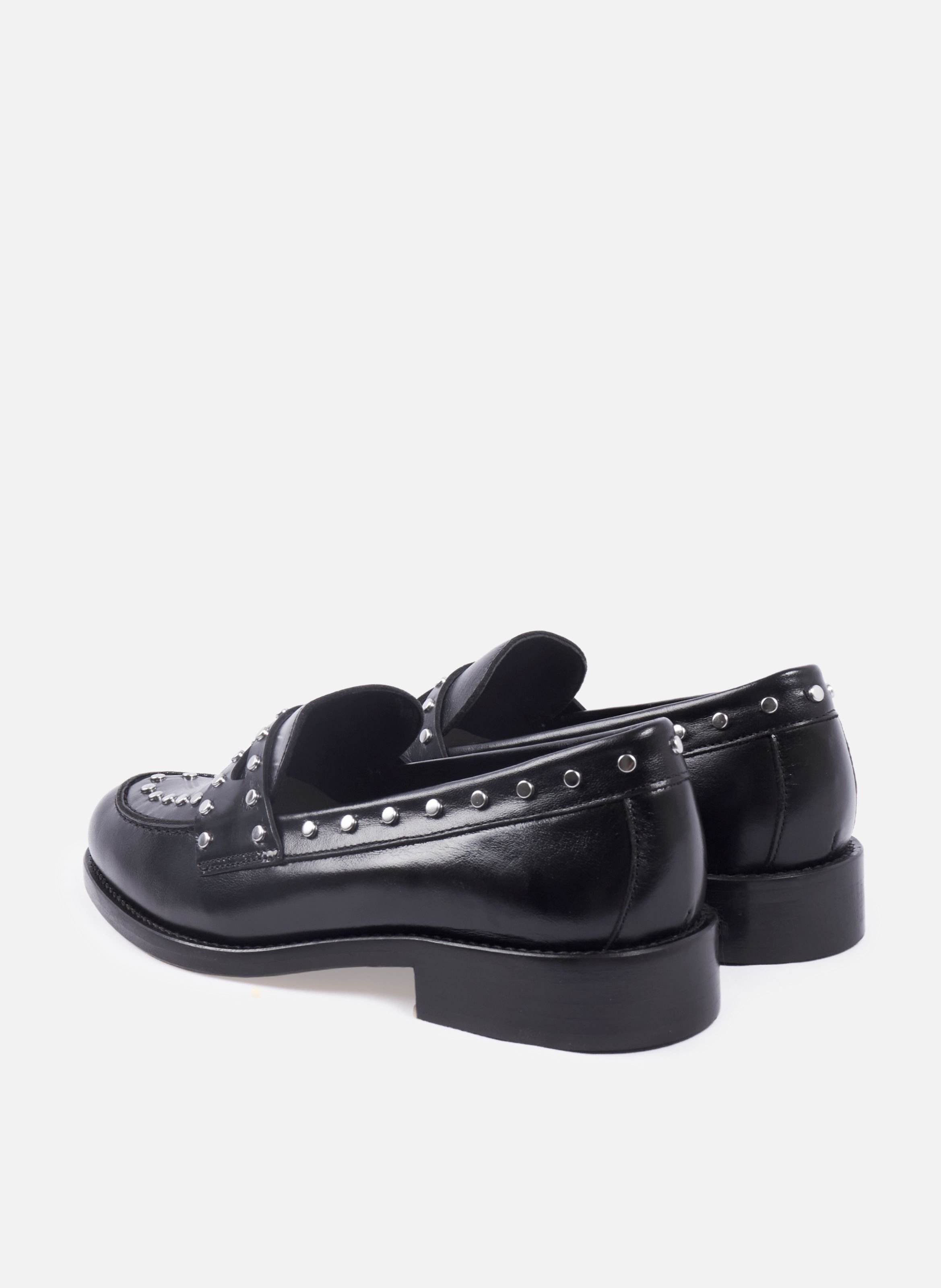 Mocassins cuir clouté JULES & JENN Noir