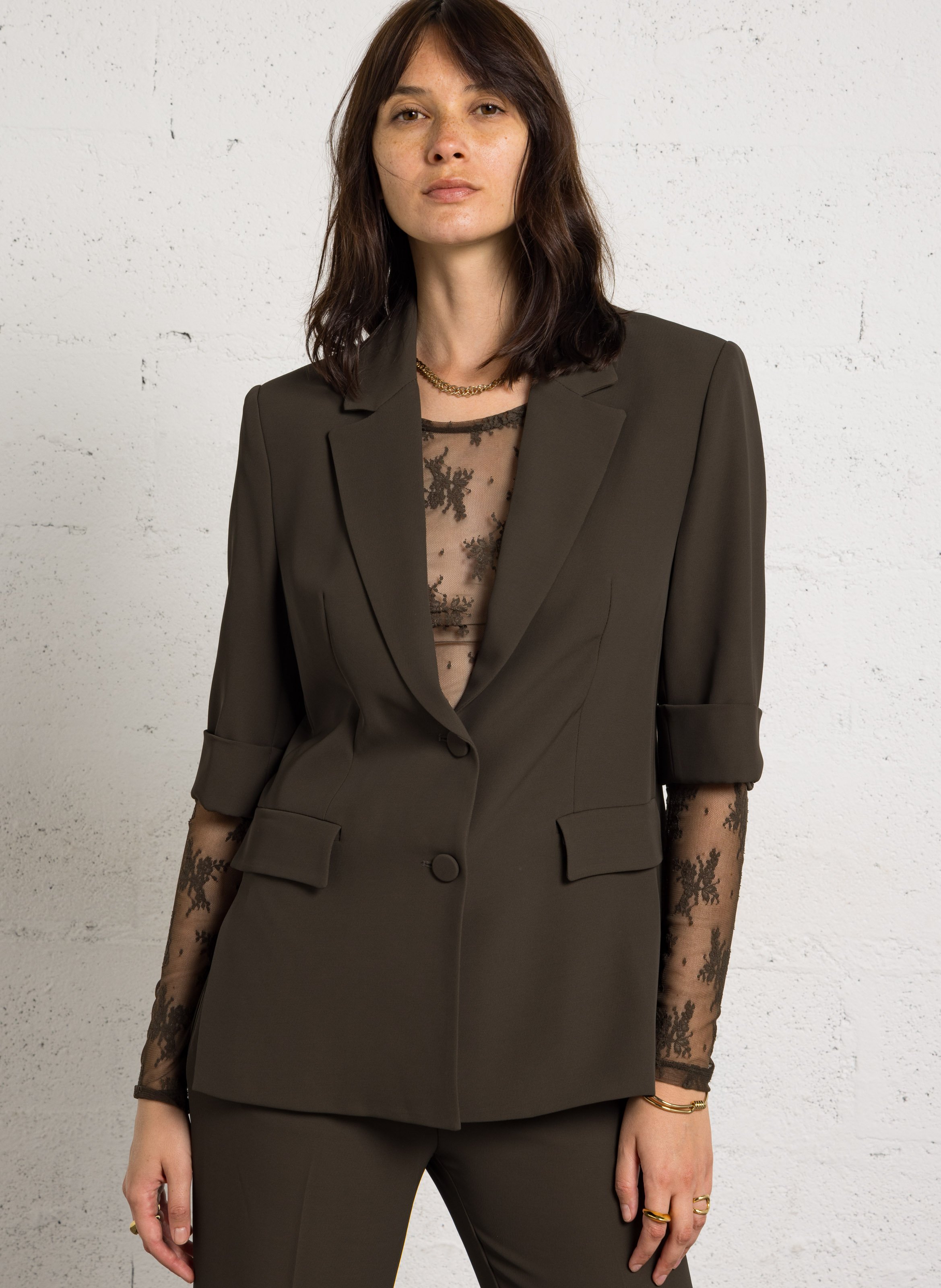 Getailleerde effen blazer IMPERIAL Groen