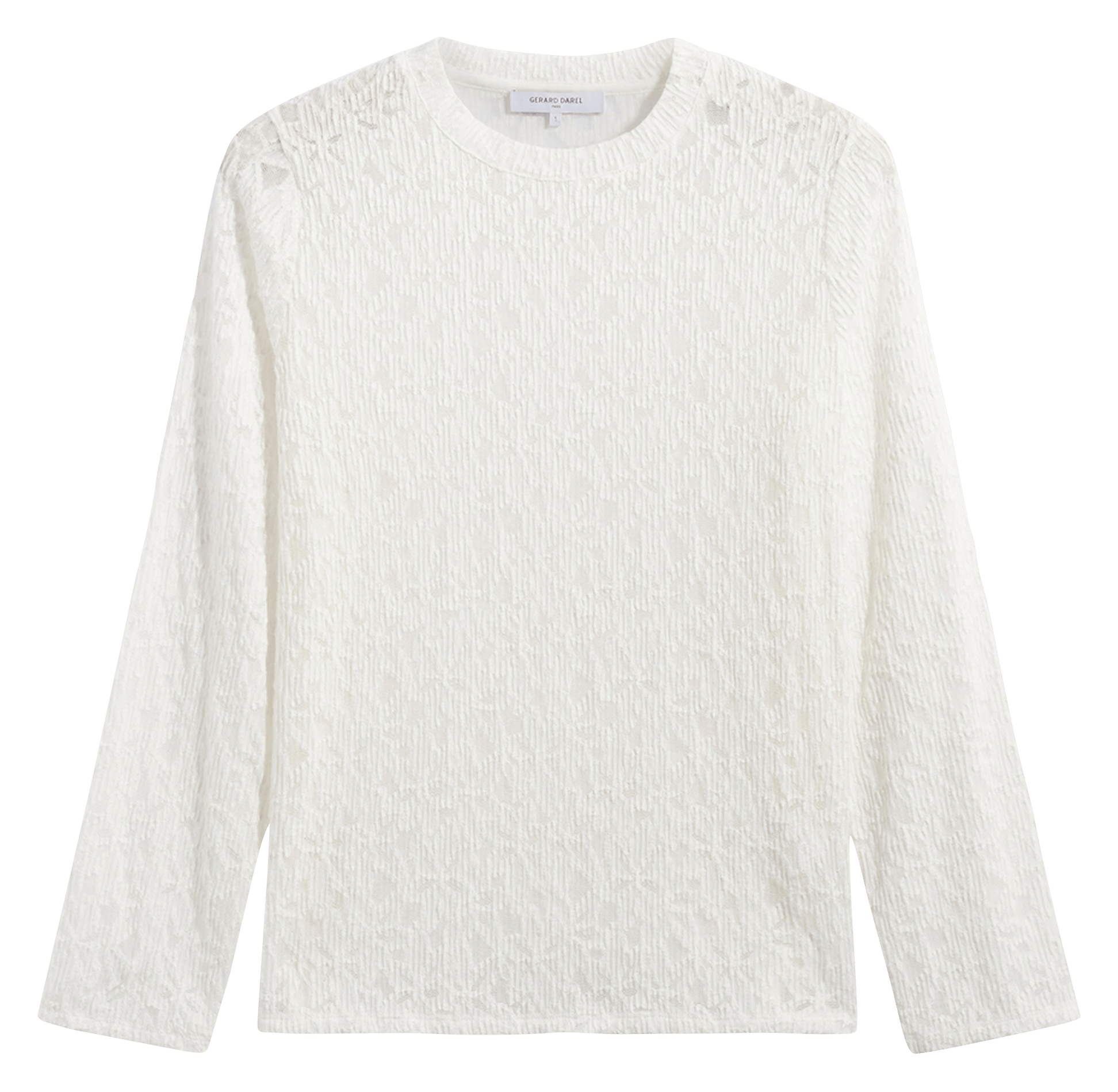 T-shirt droit col rond en dentelle GERARD DAREL Beige