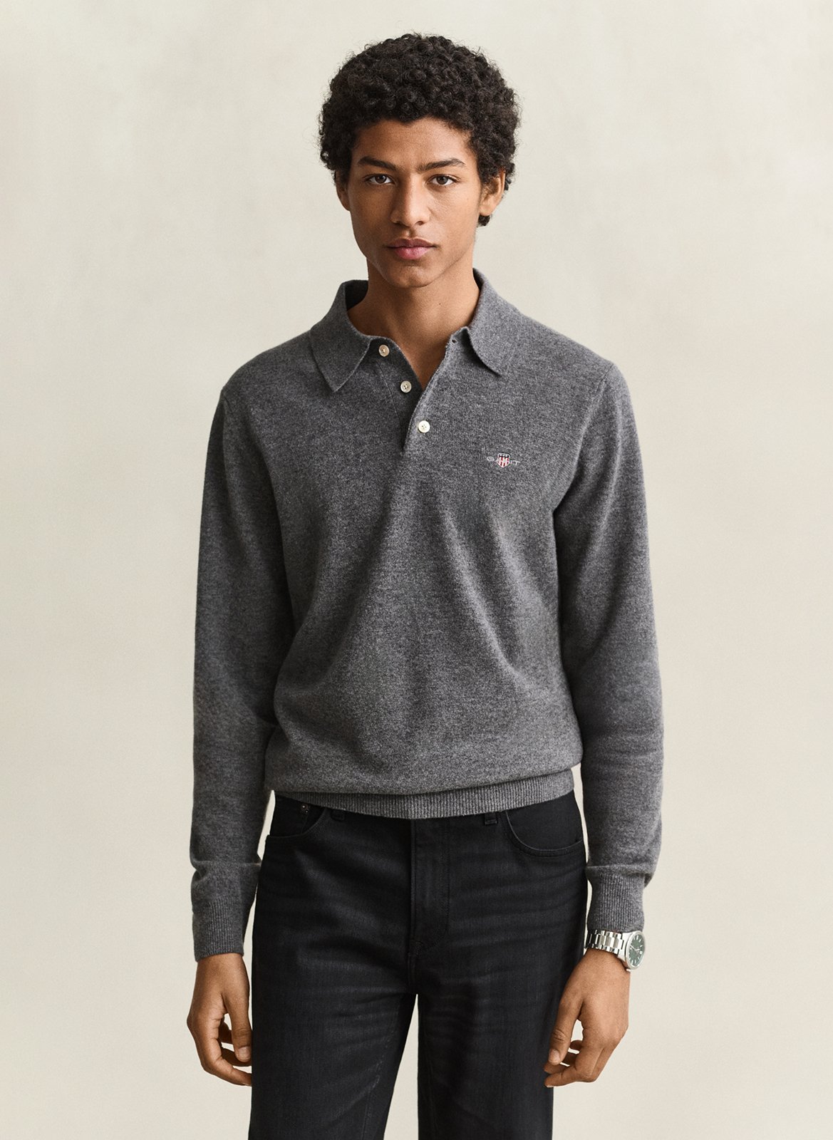 Gerade geschnittener Wollpullover mit Polokragen GANT