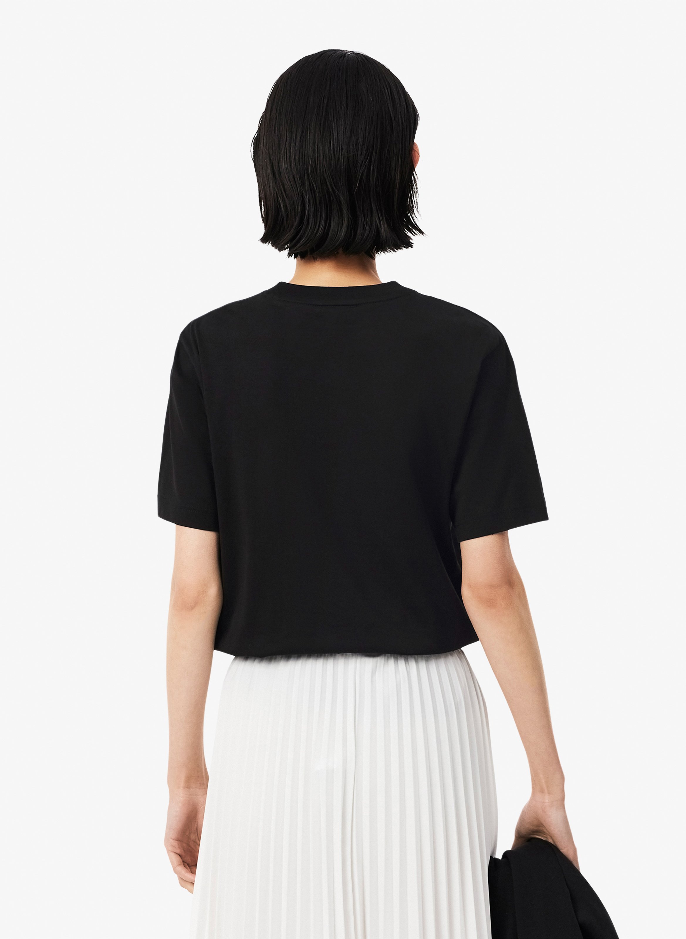 Tee-shirt manches courtes en coton LACOSTE Noir