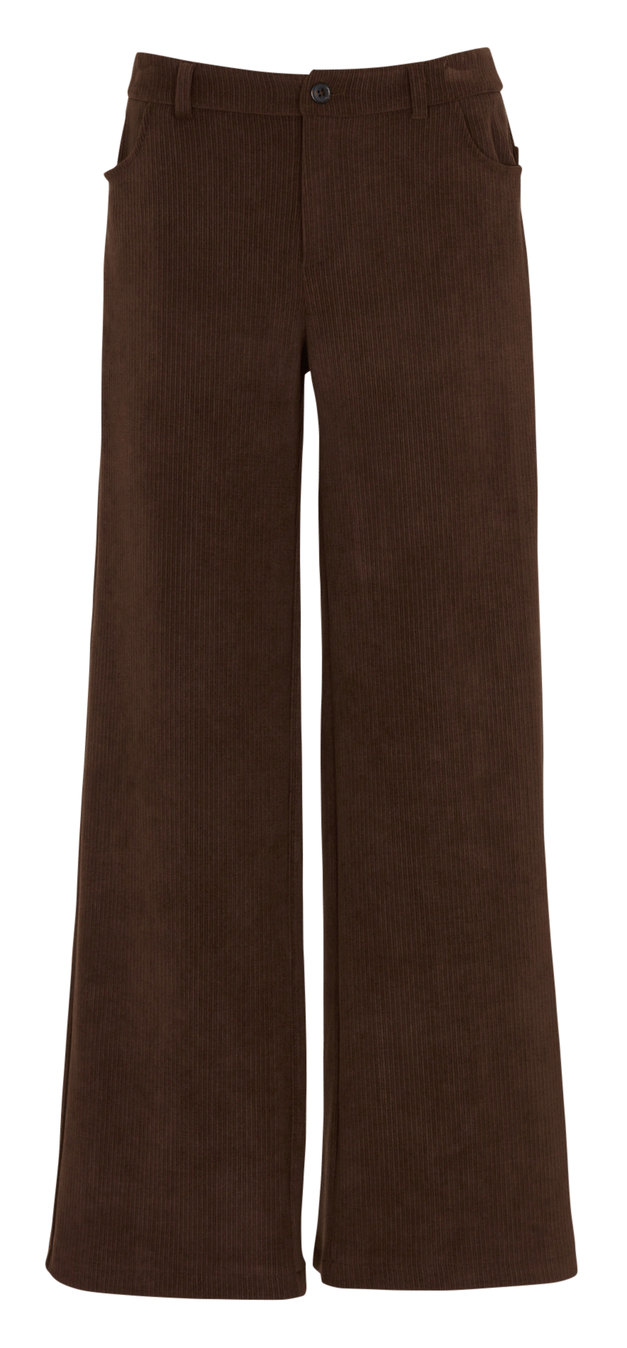 Pantalon droit en velours côtelé PLEASE Marron