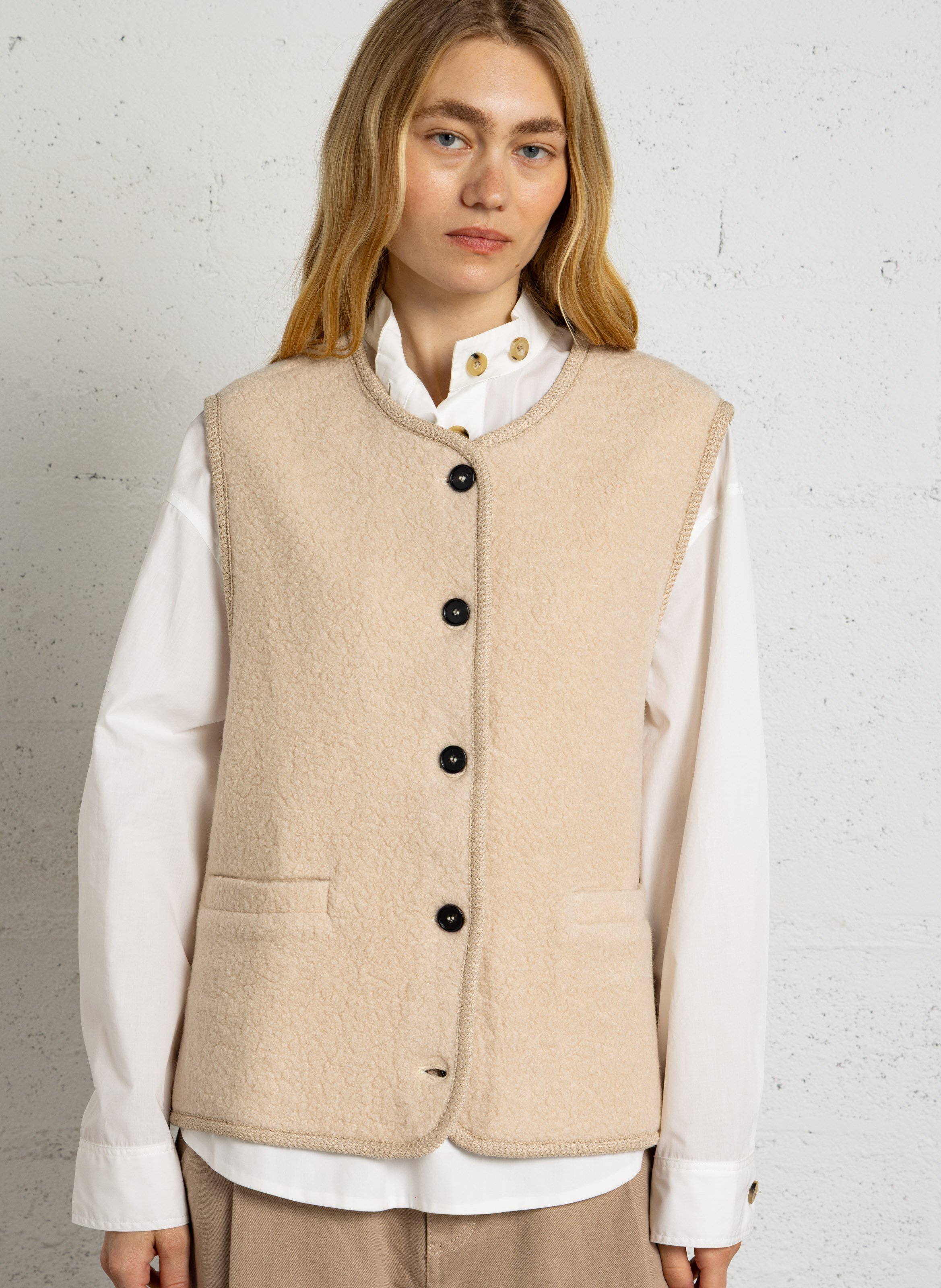 Round-neck mixed-knit cardigan RUE DE TOKYO