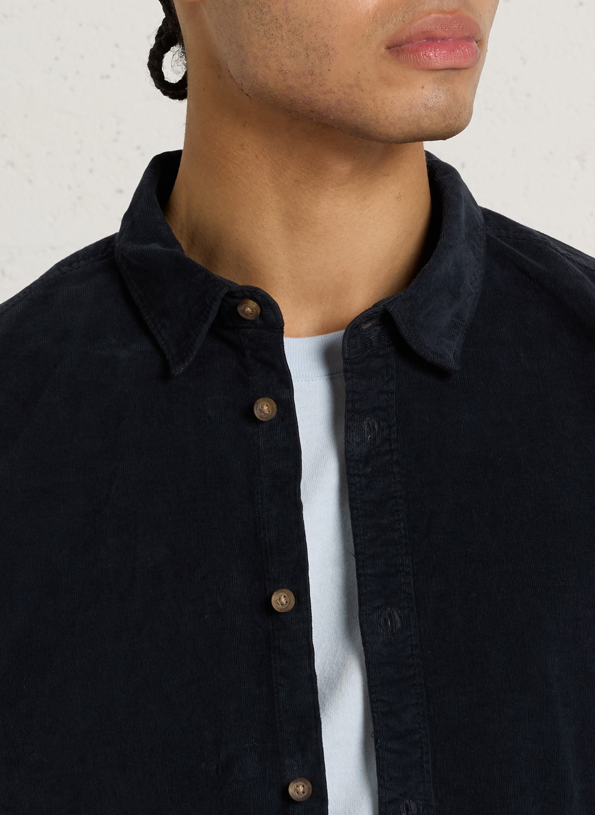 Cotton-blend corduroy shirt PEPE JEANS Blue