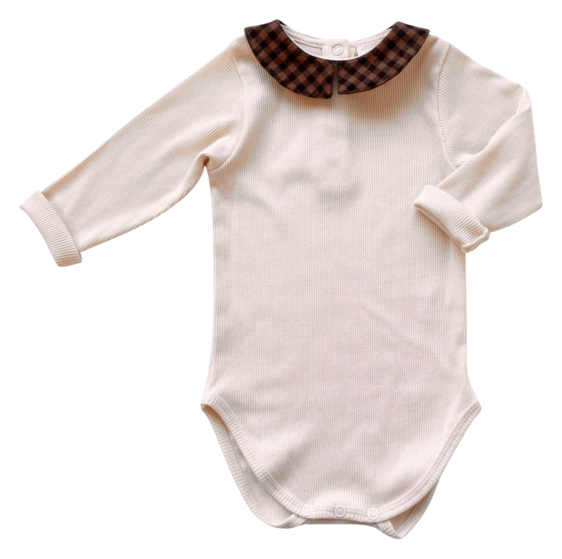 Cotton bodysuit with Peter Pan collar APACHES COLLECTIONS Beige