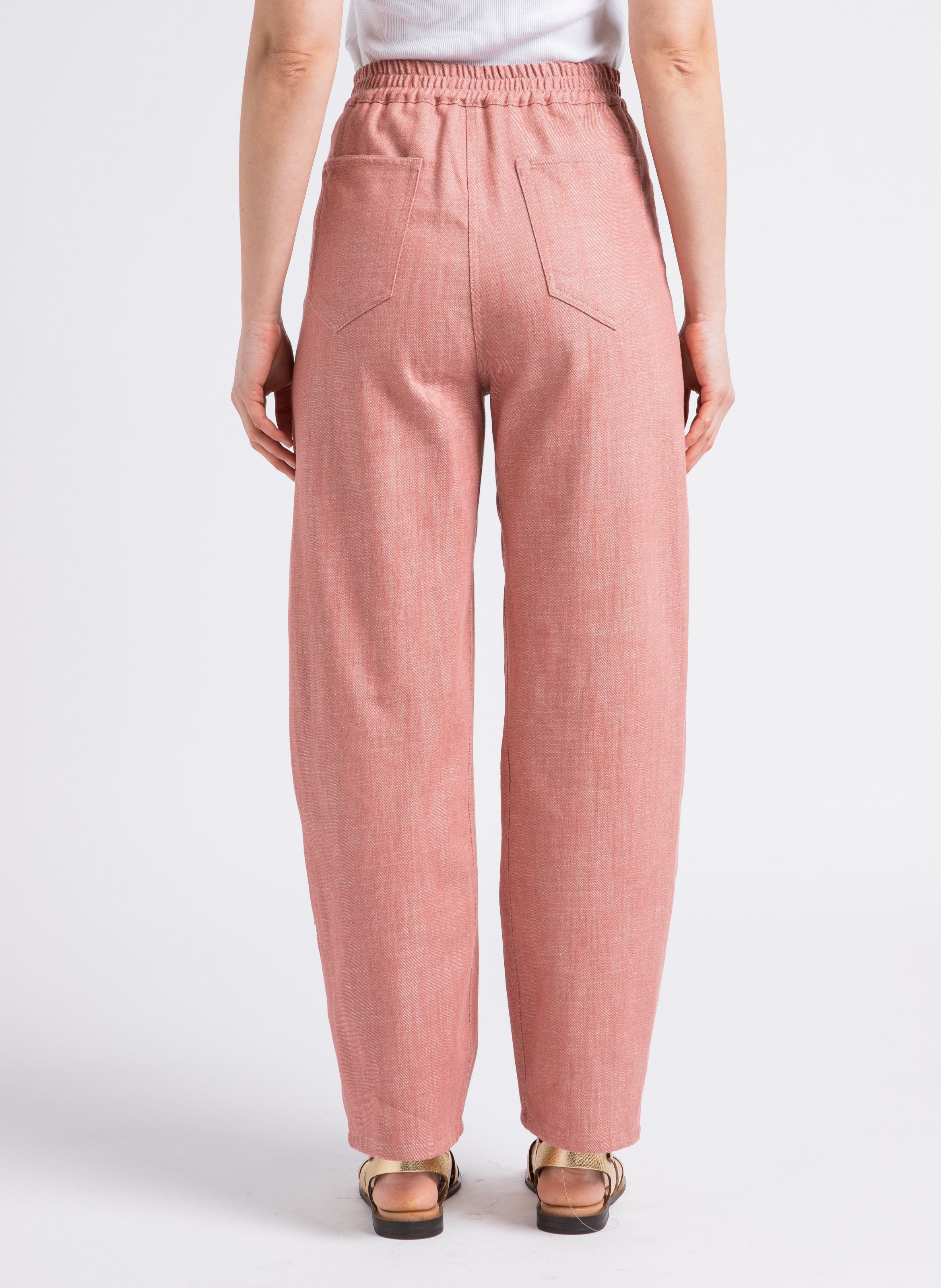 Wijde, katoenen jeans Roze