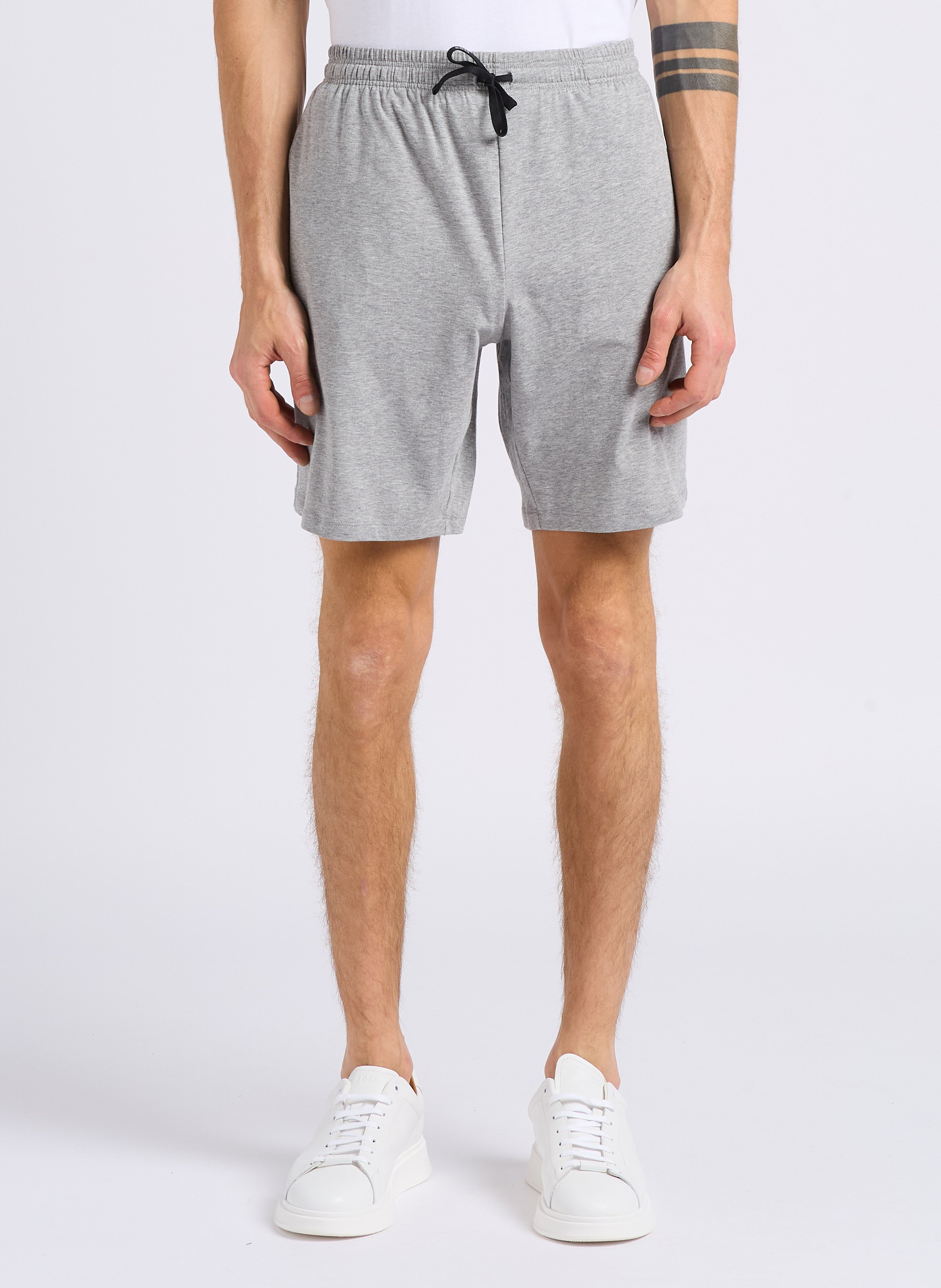 Cotton-blend pajama shorts BOSS Silver