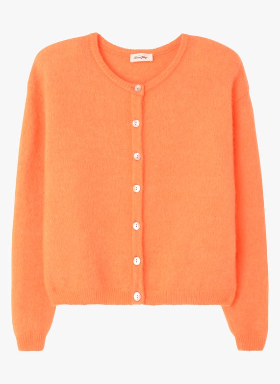 American Vintage Sweat Shirt Jaune Femme Gilet Ample Col Rond En