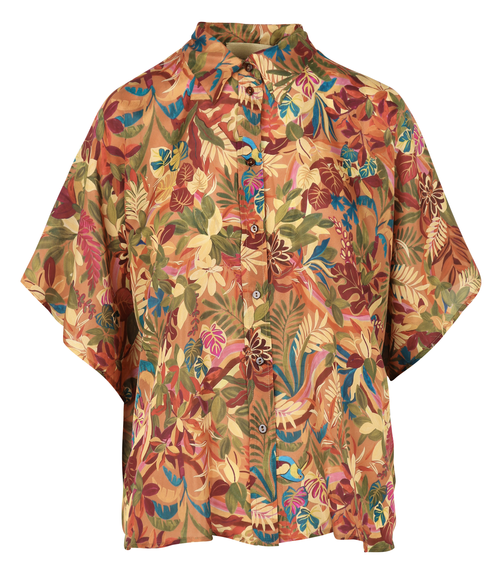 Chemise ample imprimée en soie  MOMONI Multicolore