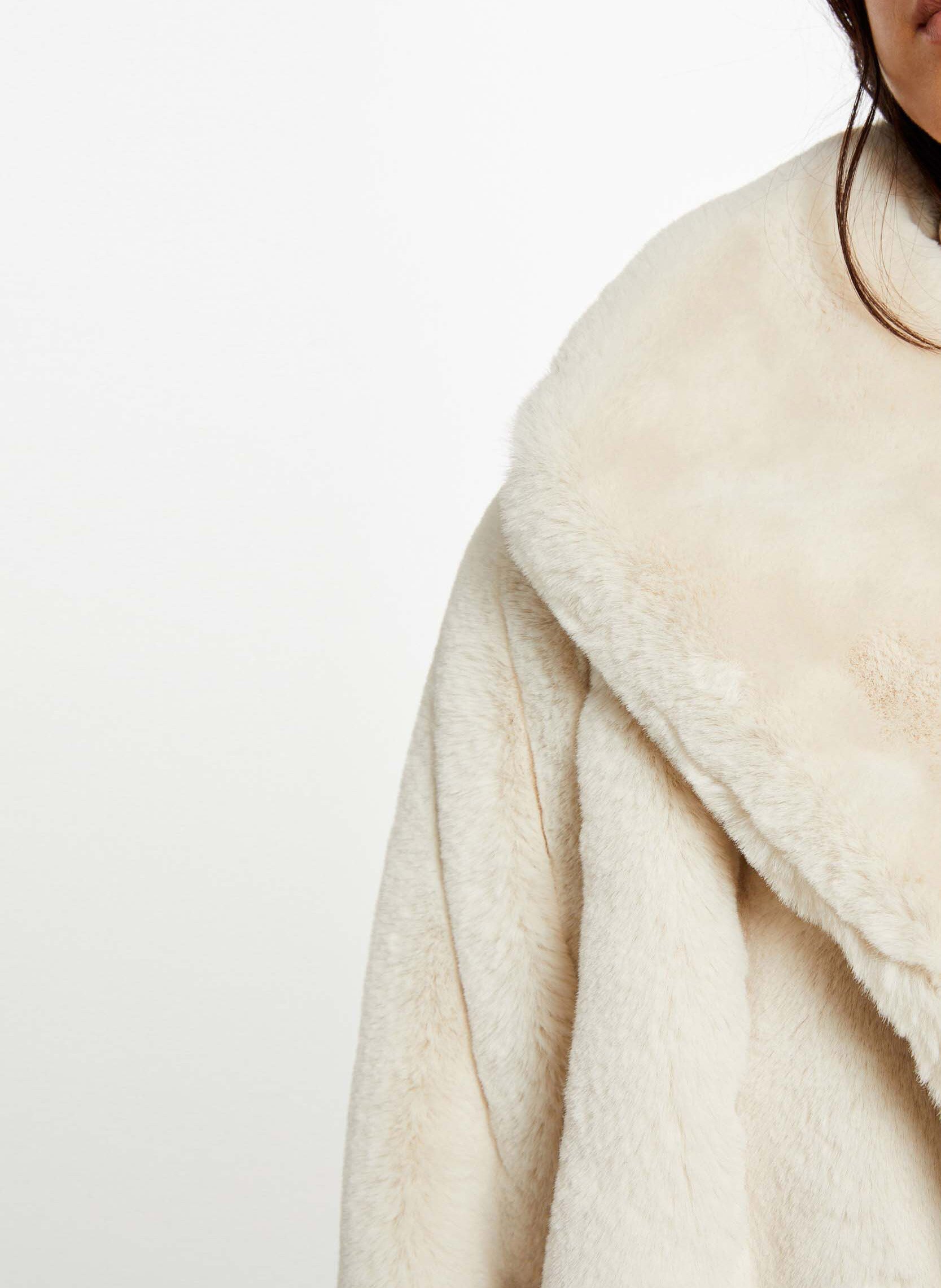 Short faux fur coat MORGAN Beige