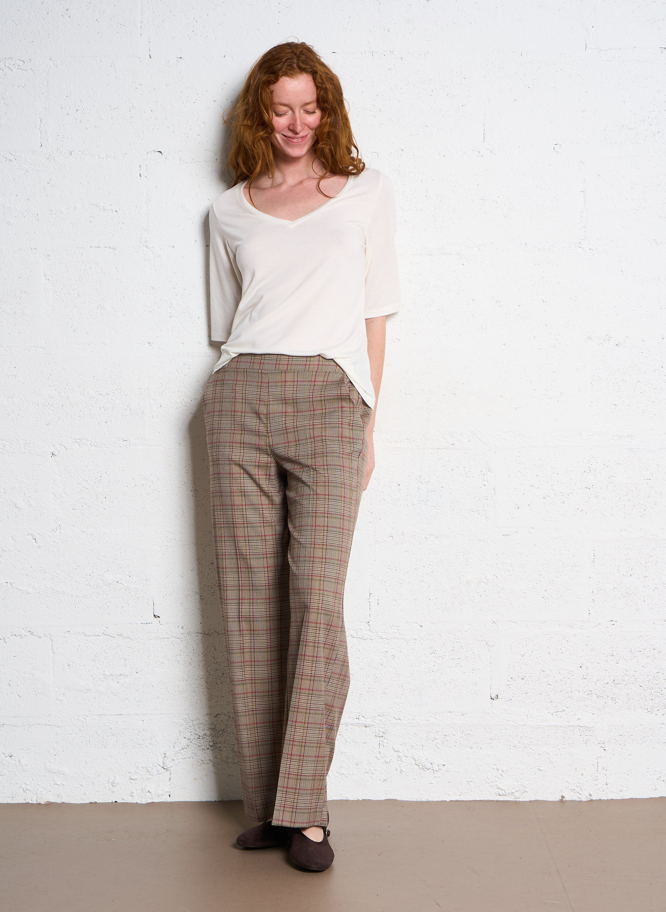 Printed wide trousers IMPERIAL Beige