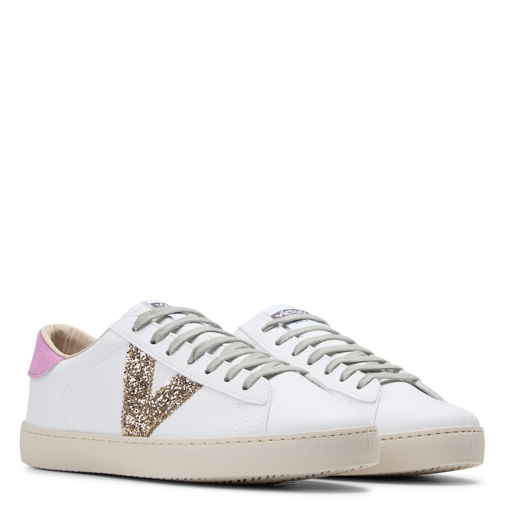 Baskets basses en cuir VICTORIA Rose