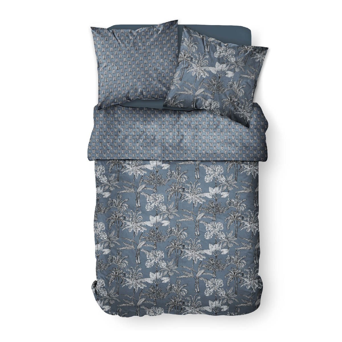 Jungle print cotton bedding set TODAY LINGE DE MAISON Blue