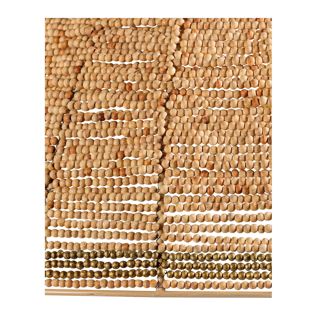 Gaya wooden bead pendant light - natural and gold - ø 65 cm BLANC D'IVOIRE Beige