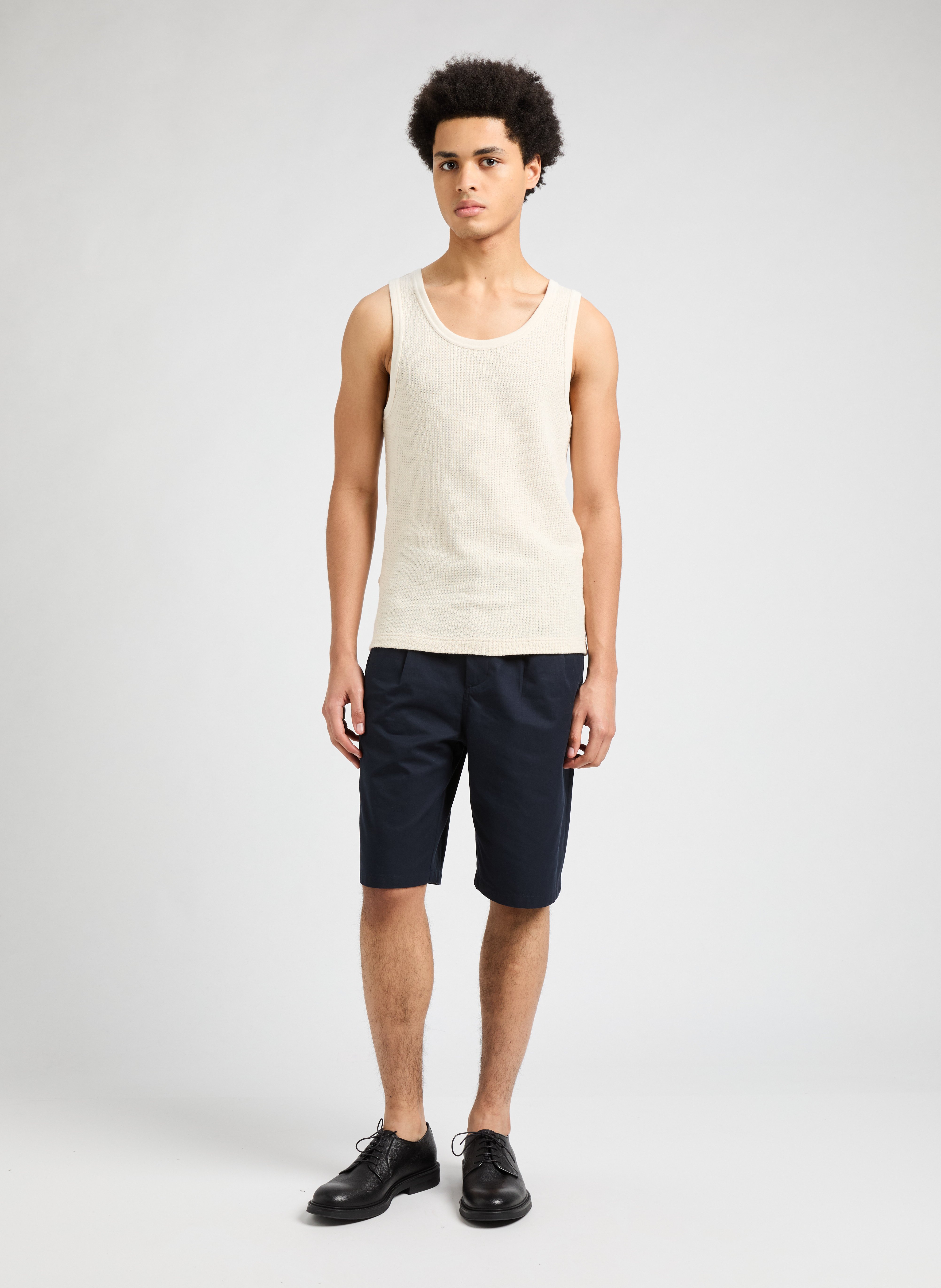 Ribbed cotton tank top SAISON 1865 Beige