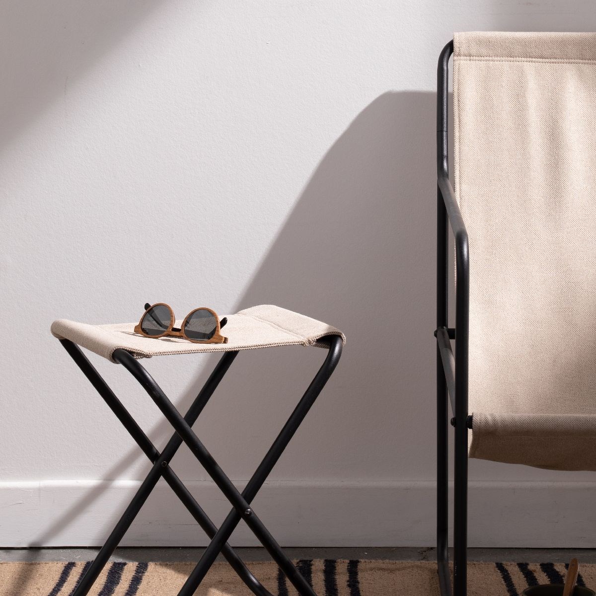 Tabouret en métal FACTORY Beige