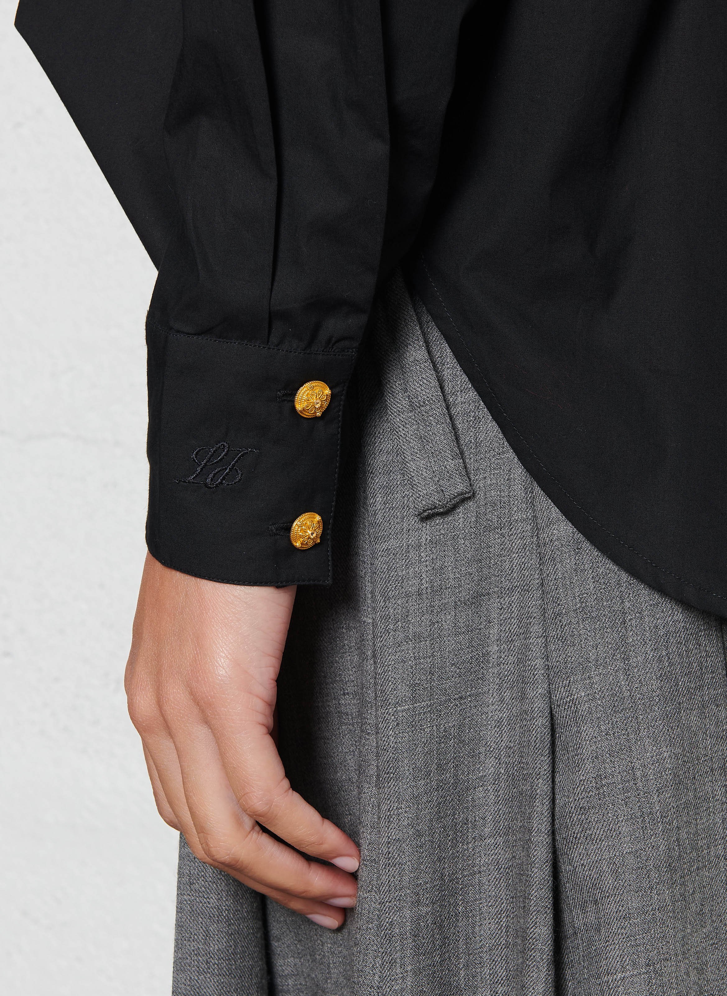 Weite Baumwollbluse LAURENCE BRAS Schwarz