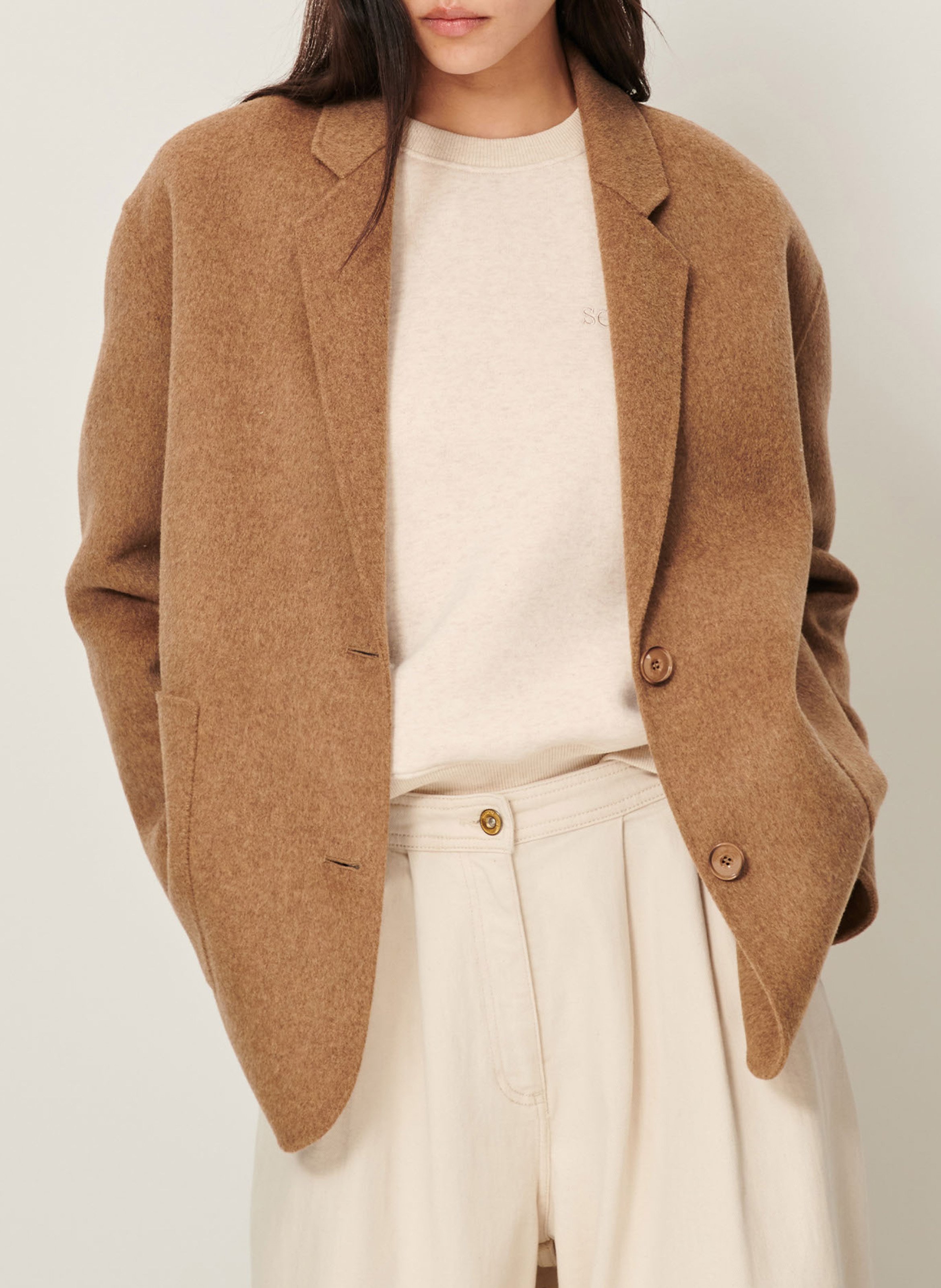 Wool-blend blazer SESSUN Beige