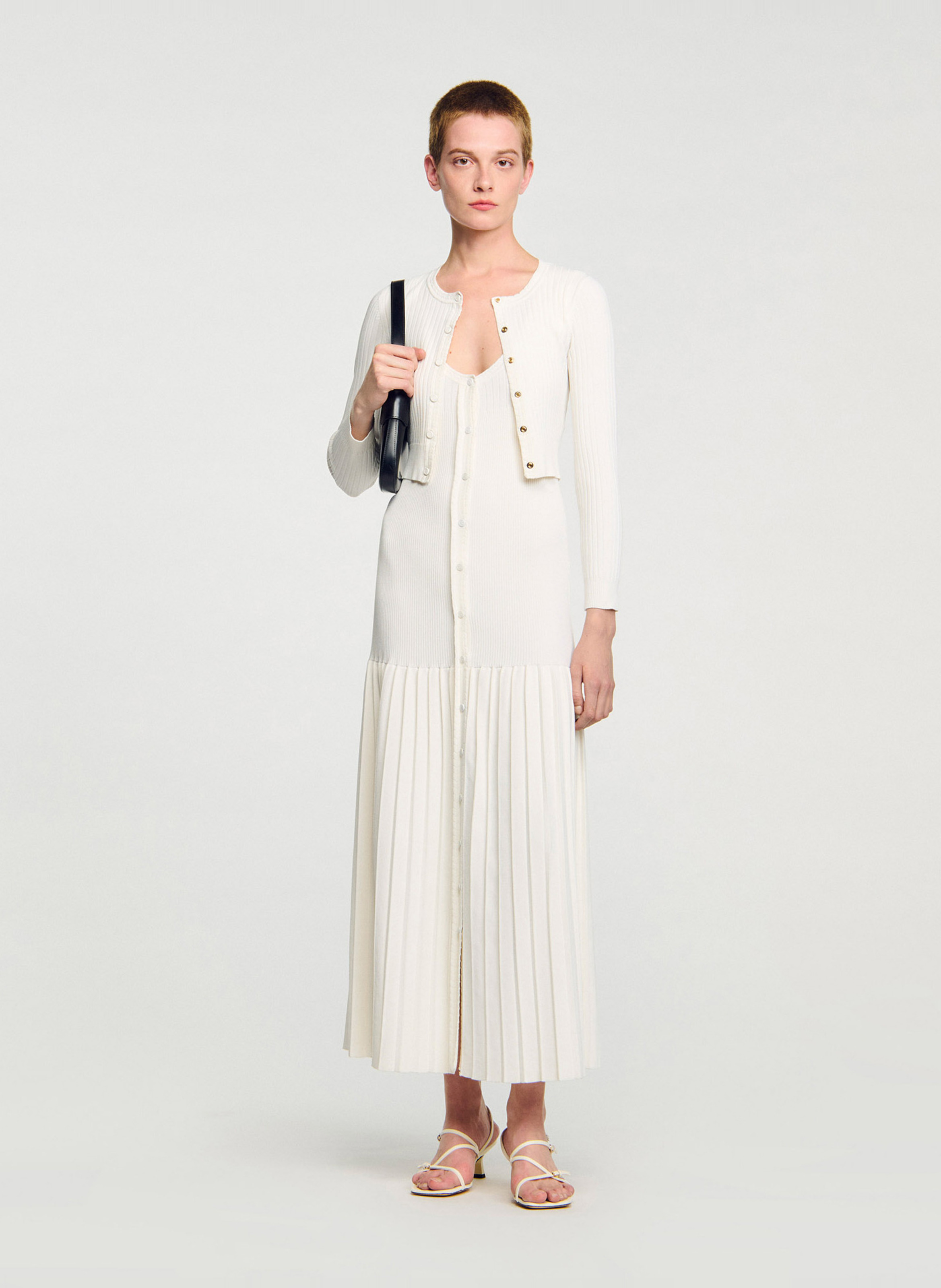 Gilet ajusté en maille SANDRO Blanc