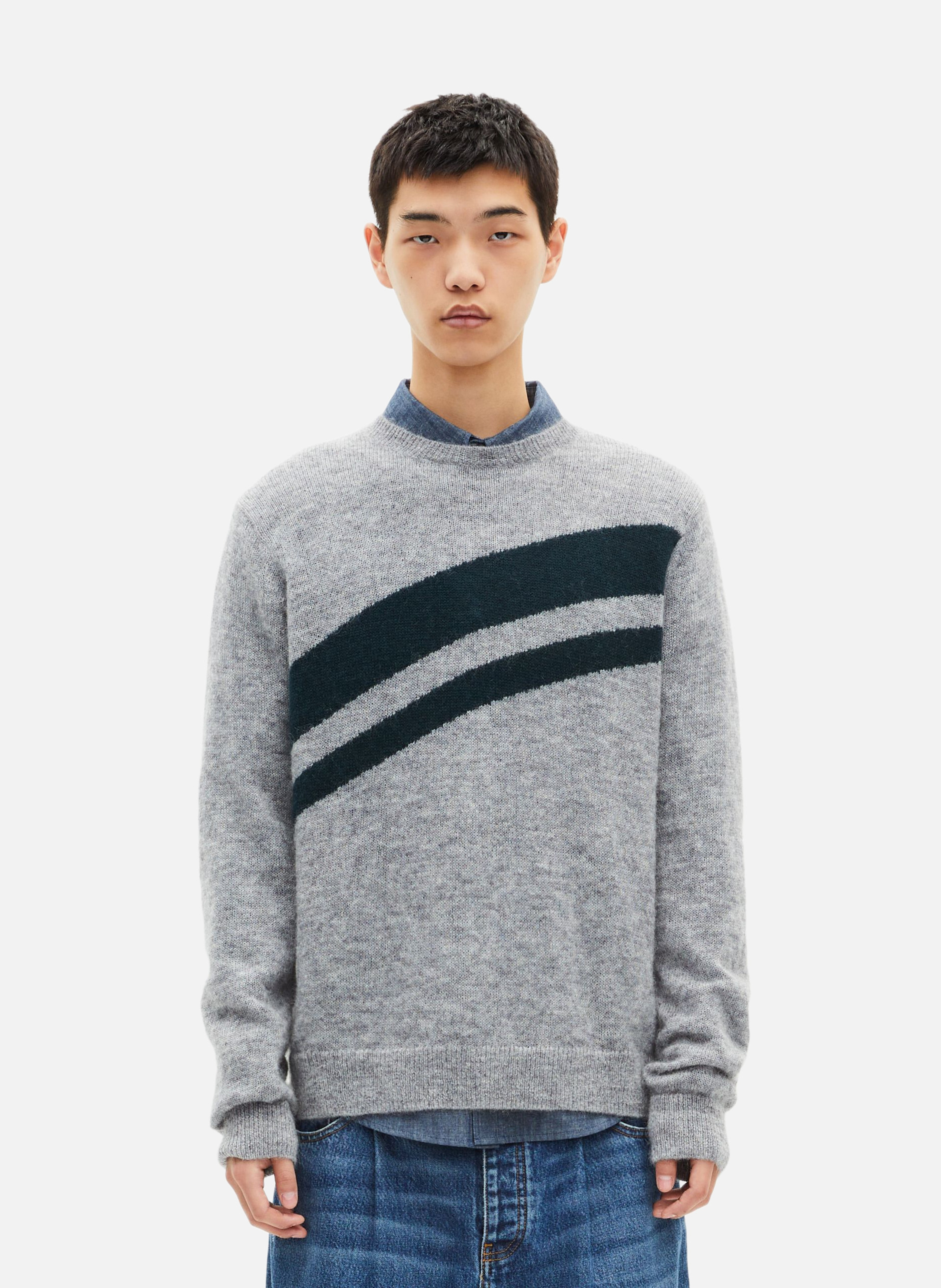 Sweater with contrasting bands THE KOOPLES Grey
