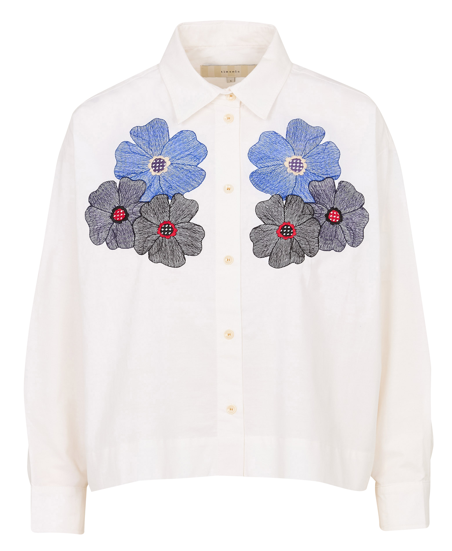 Chemise oversize col classique en coton TINSELS Blanc