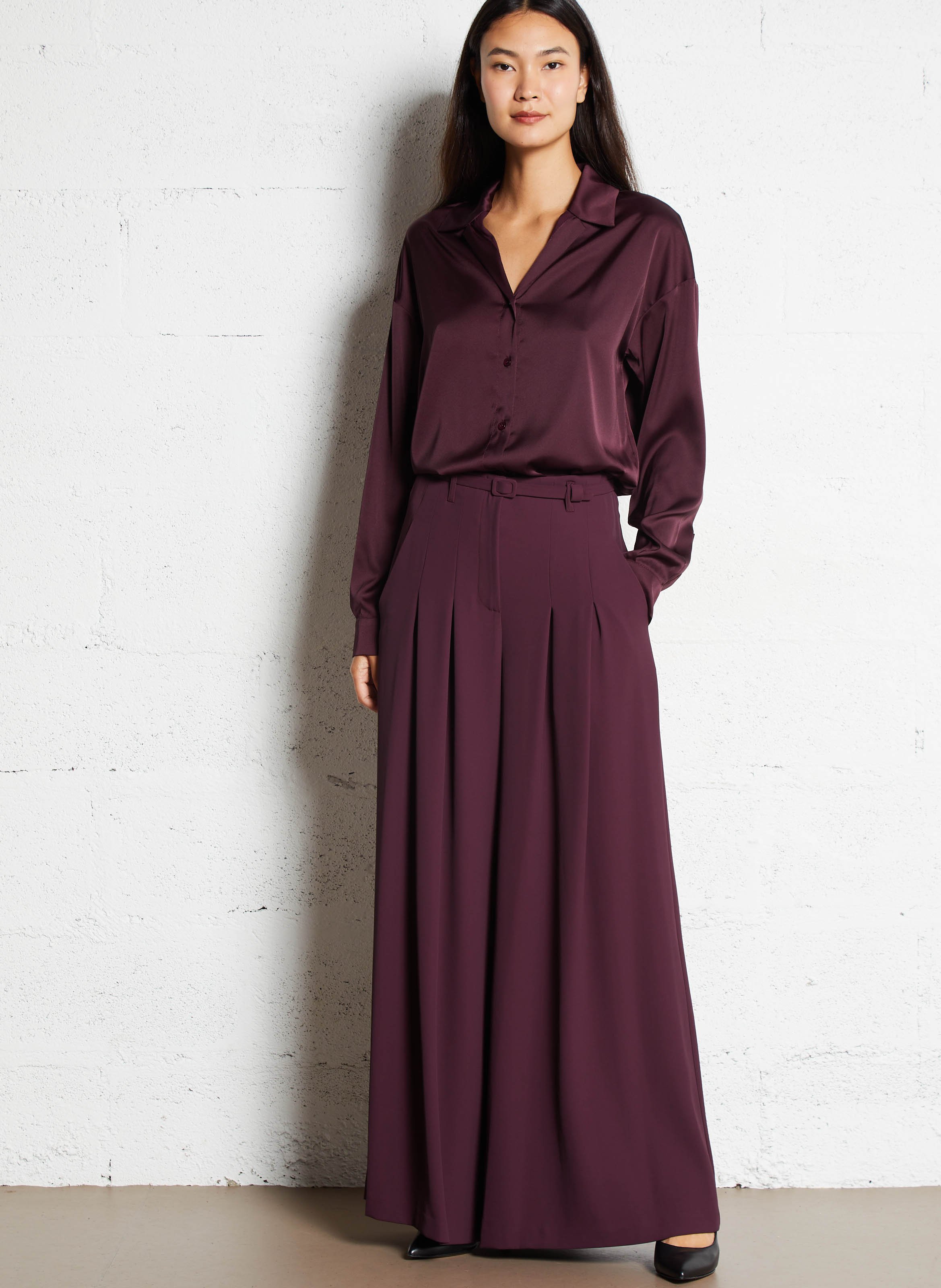 Pantalon large taille haute IMPERIAL Violet