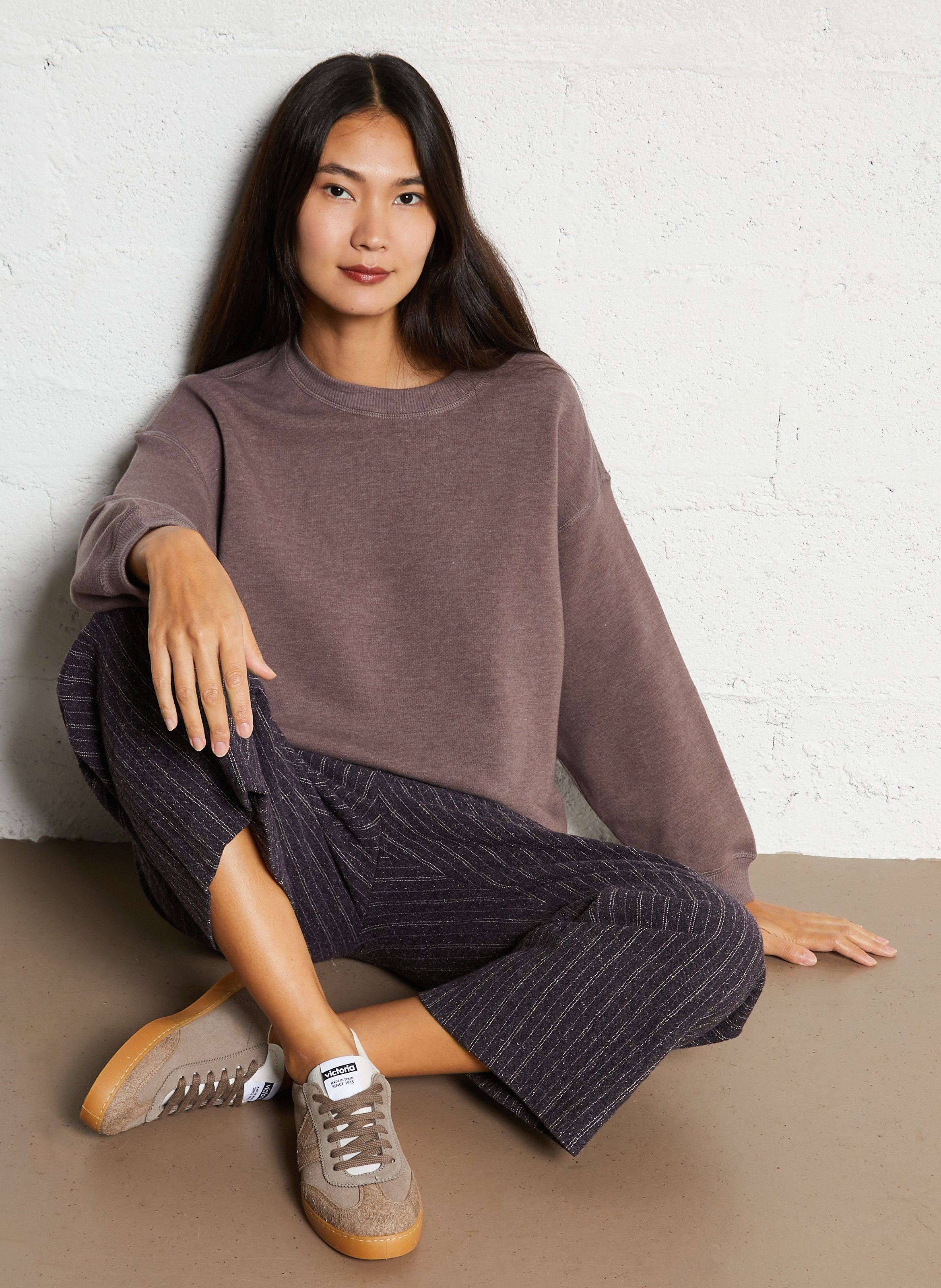 Oversized sweater met ronde hals van gemengd katoen HOD PARIS Bruin