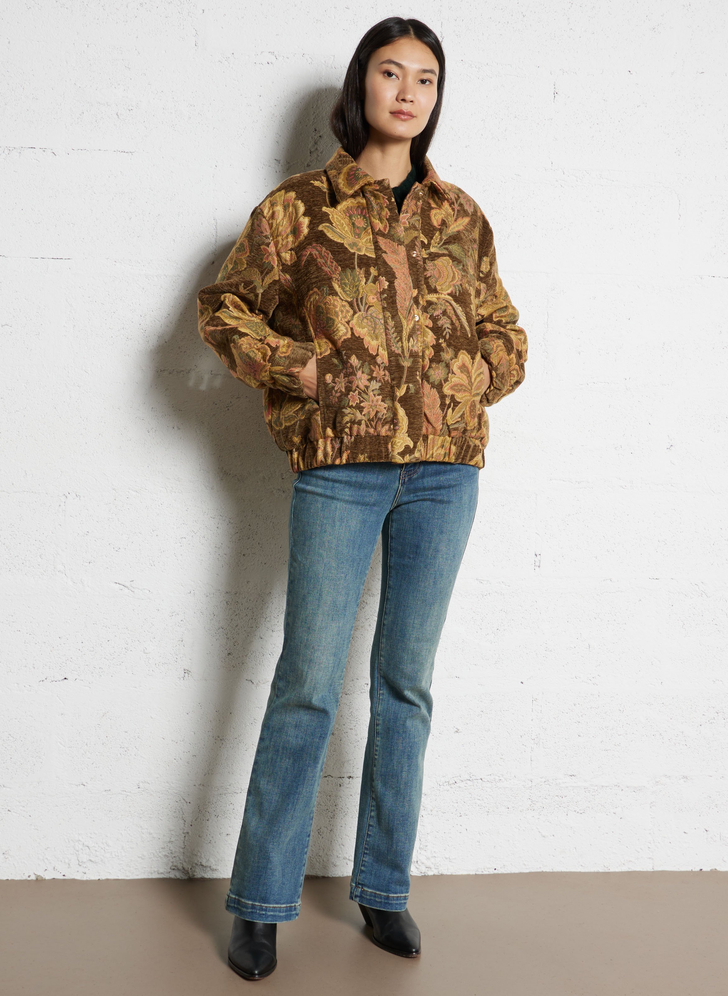 Weite Jacquard-Jacke LA PETITE ETOILE Blau