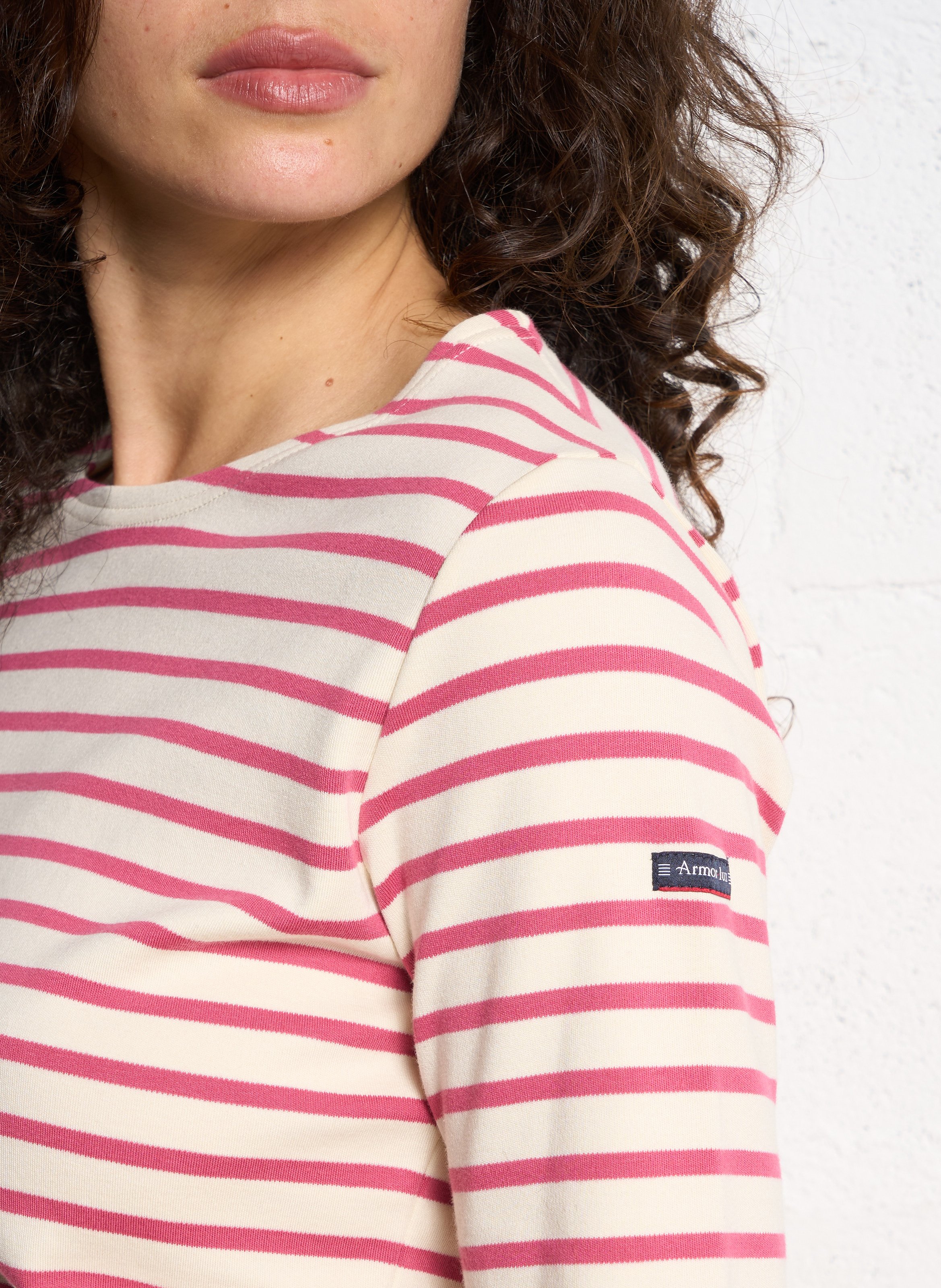 Loose-fit cotton Breton top with round neck ARMOR LUX Beige