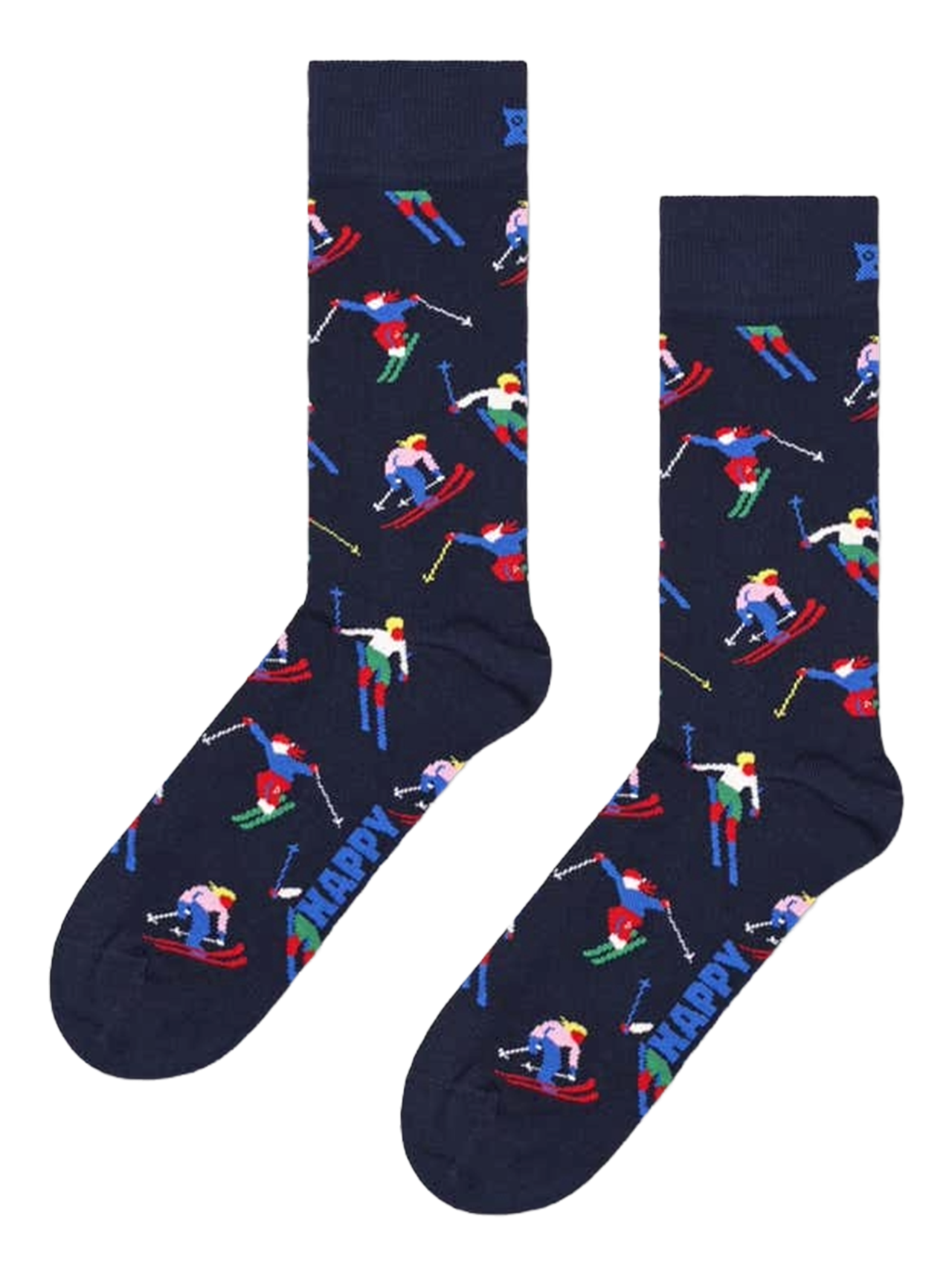 Hohe Socken mit Skifahrer-Muster HAPPY SOCKS Blau