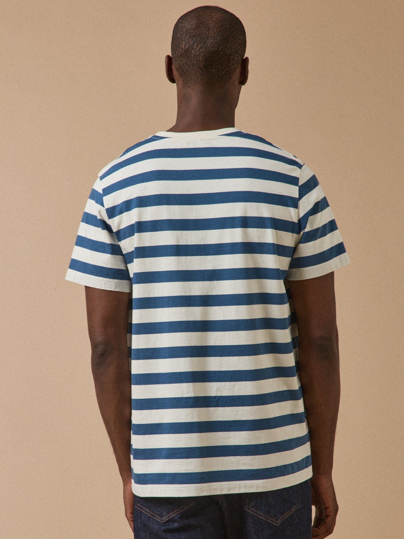 Striped organic cotton t-shirt CYRILLUS Blue