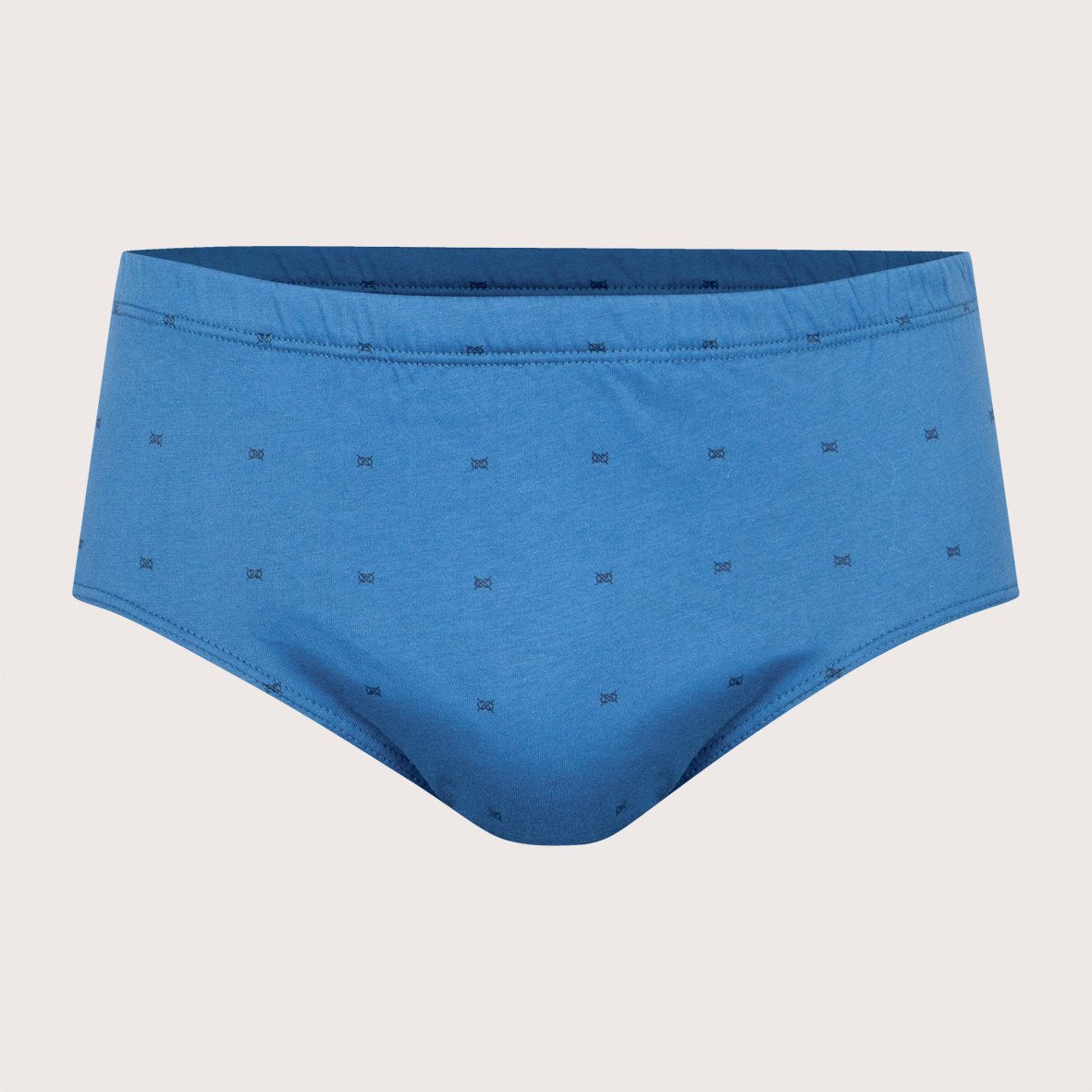 High-rise closed mercerized cotton panties Blue
