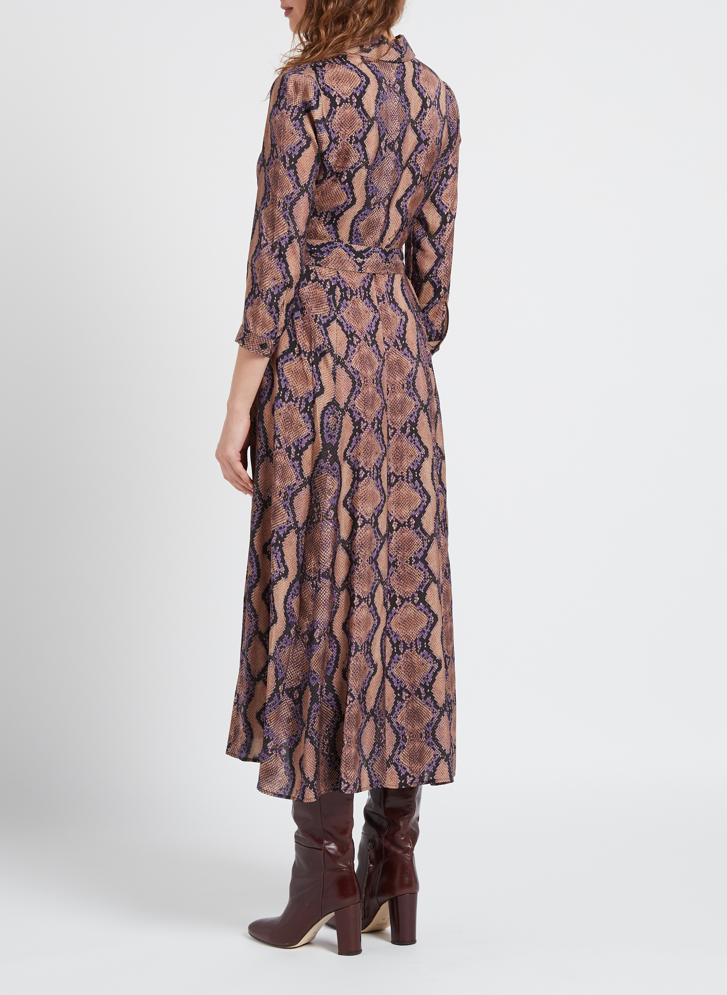 Gerade geschnittenes Hemdblusenkleid mit Print PINKO Mehrfarbig