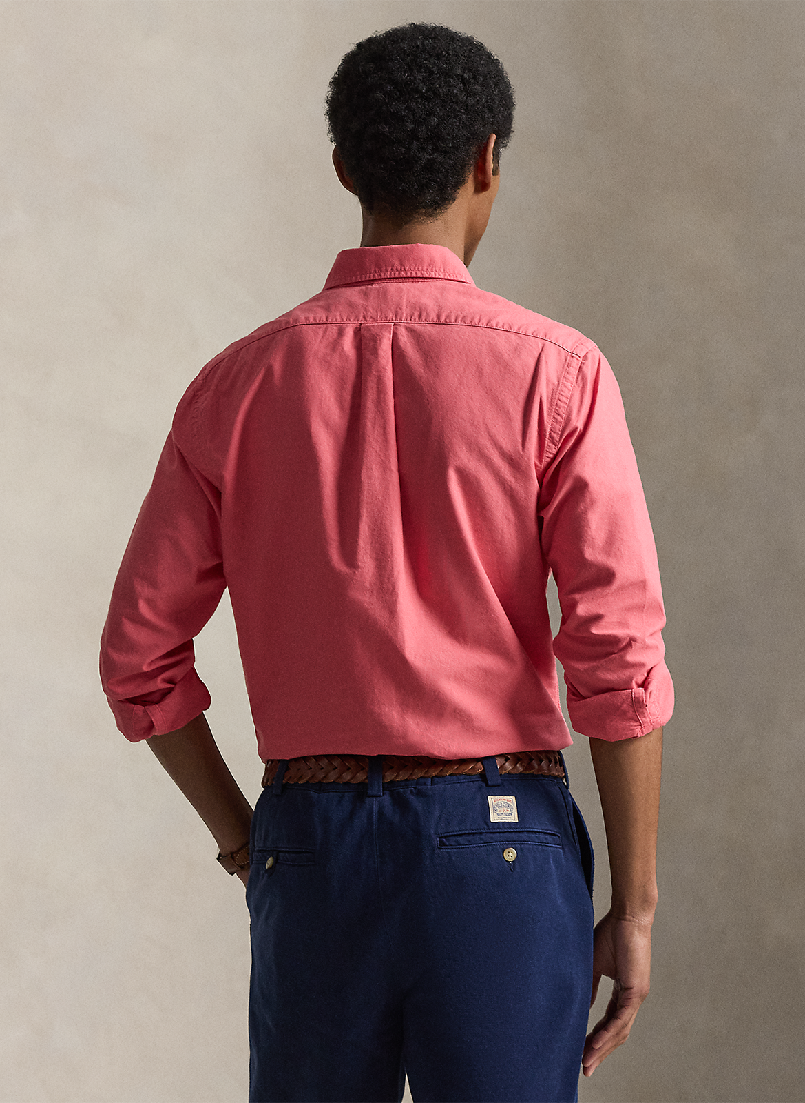 Chemise droite col classique en coton Rouge