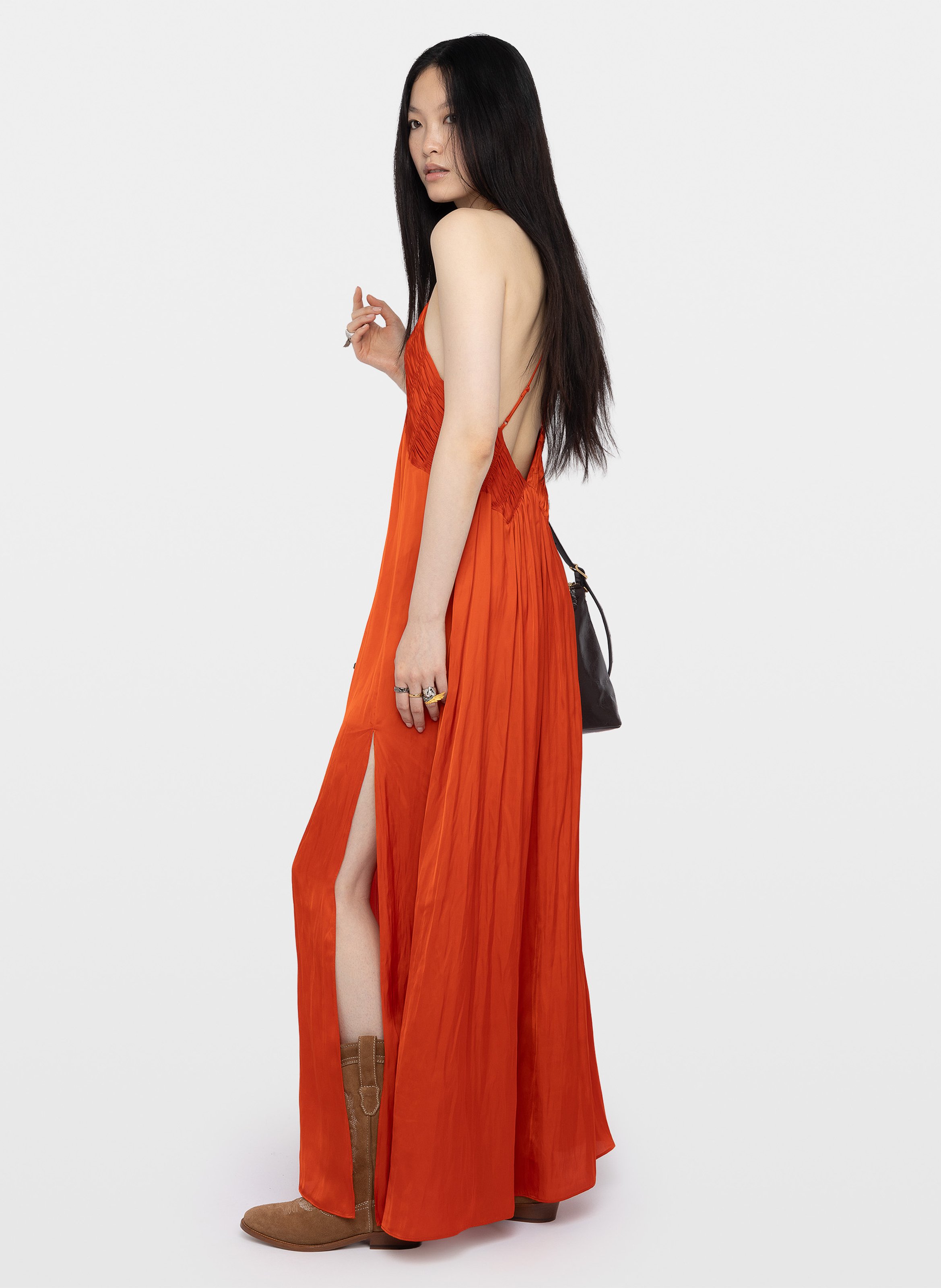 Robe longue col V à bretelles ZADIG&VOLTAIRE Orange